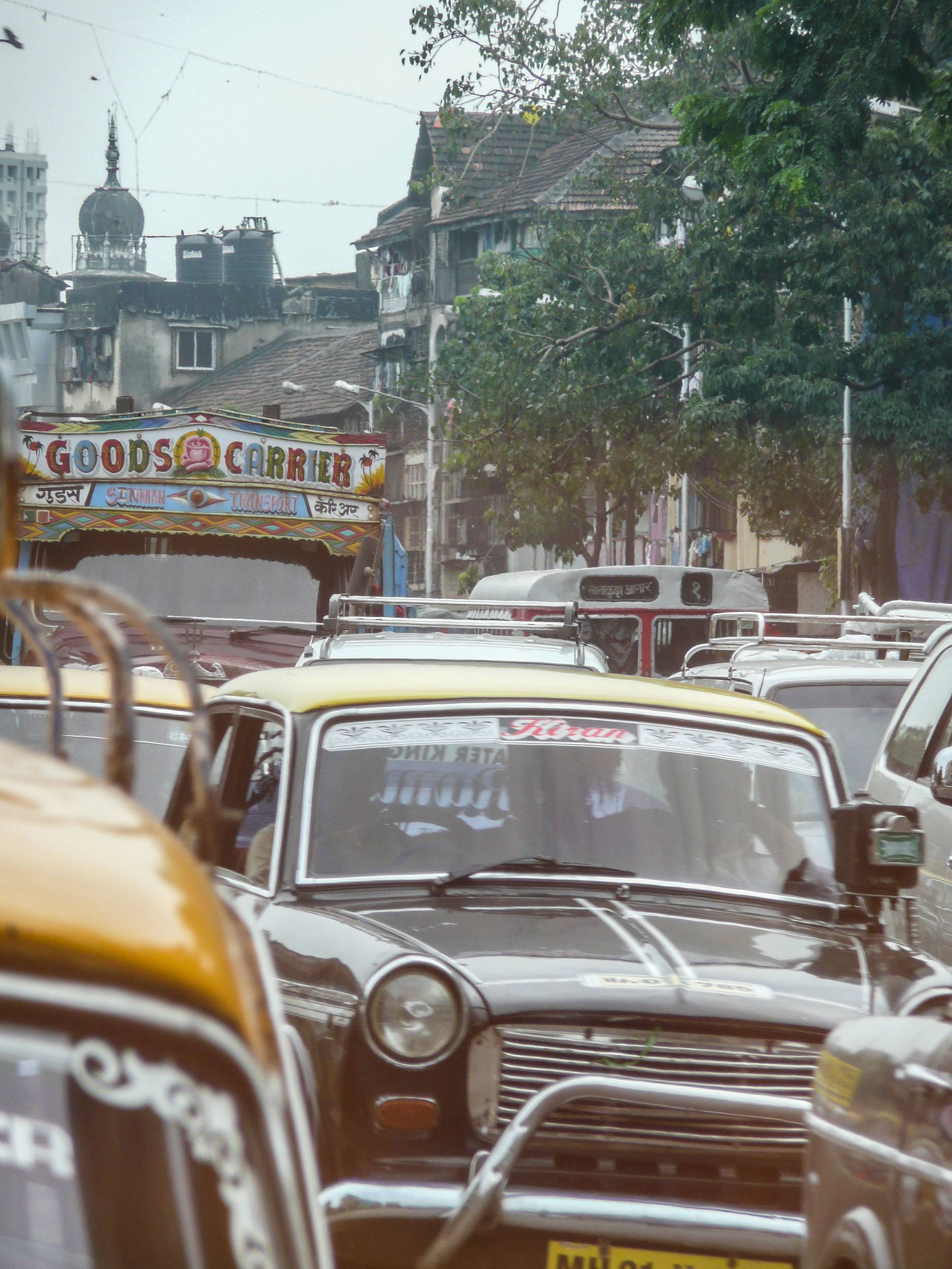 Kaali-Peeli on a congested road in Mumbai India