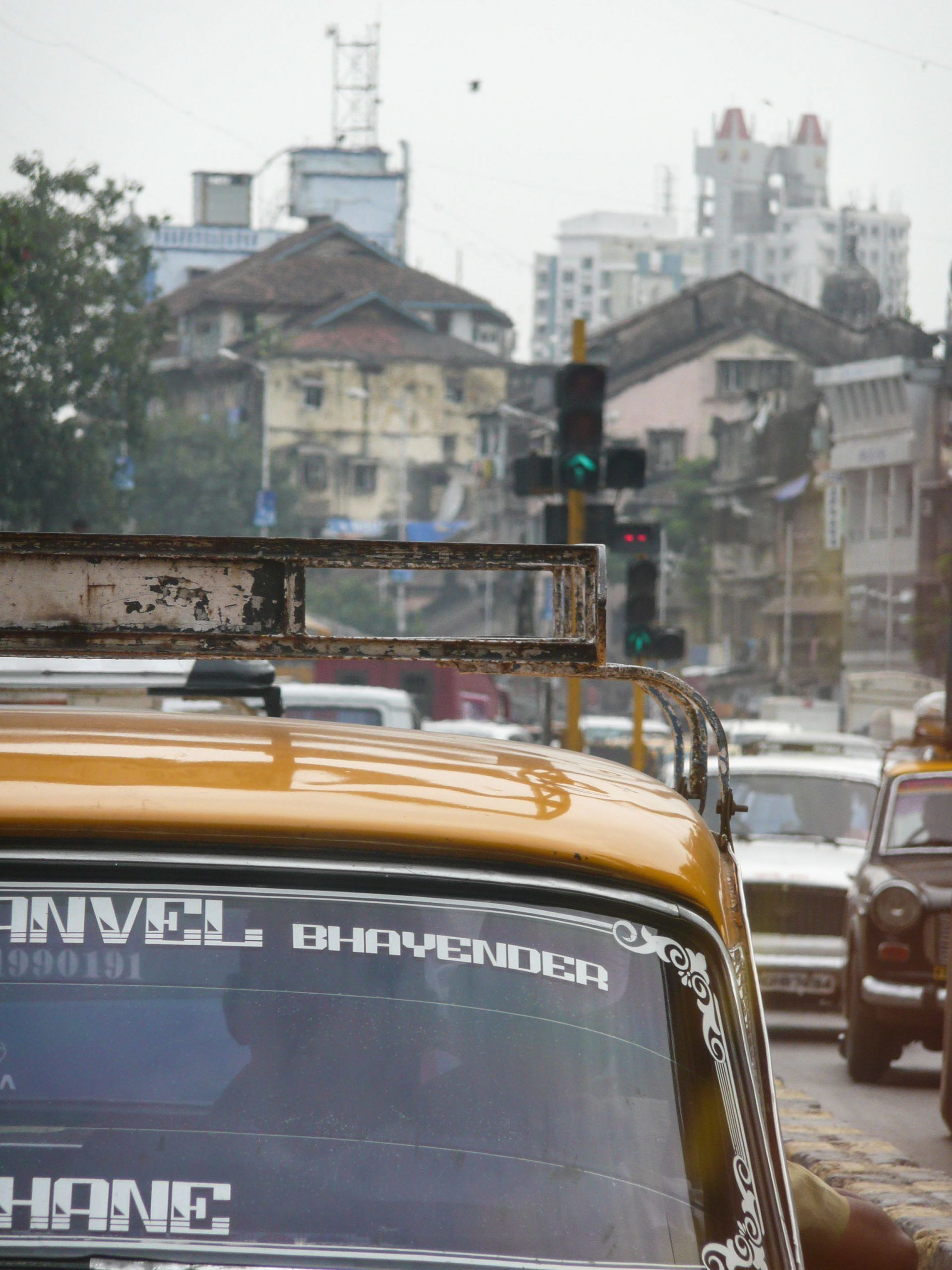 Kaali-Peeli sitting in Mumbai traffic India