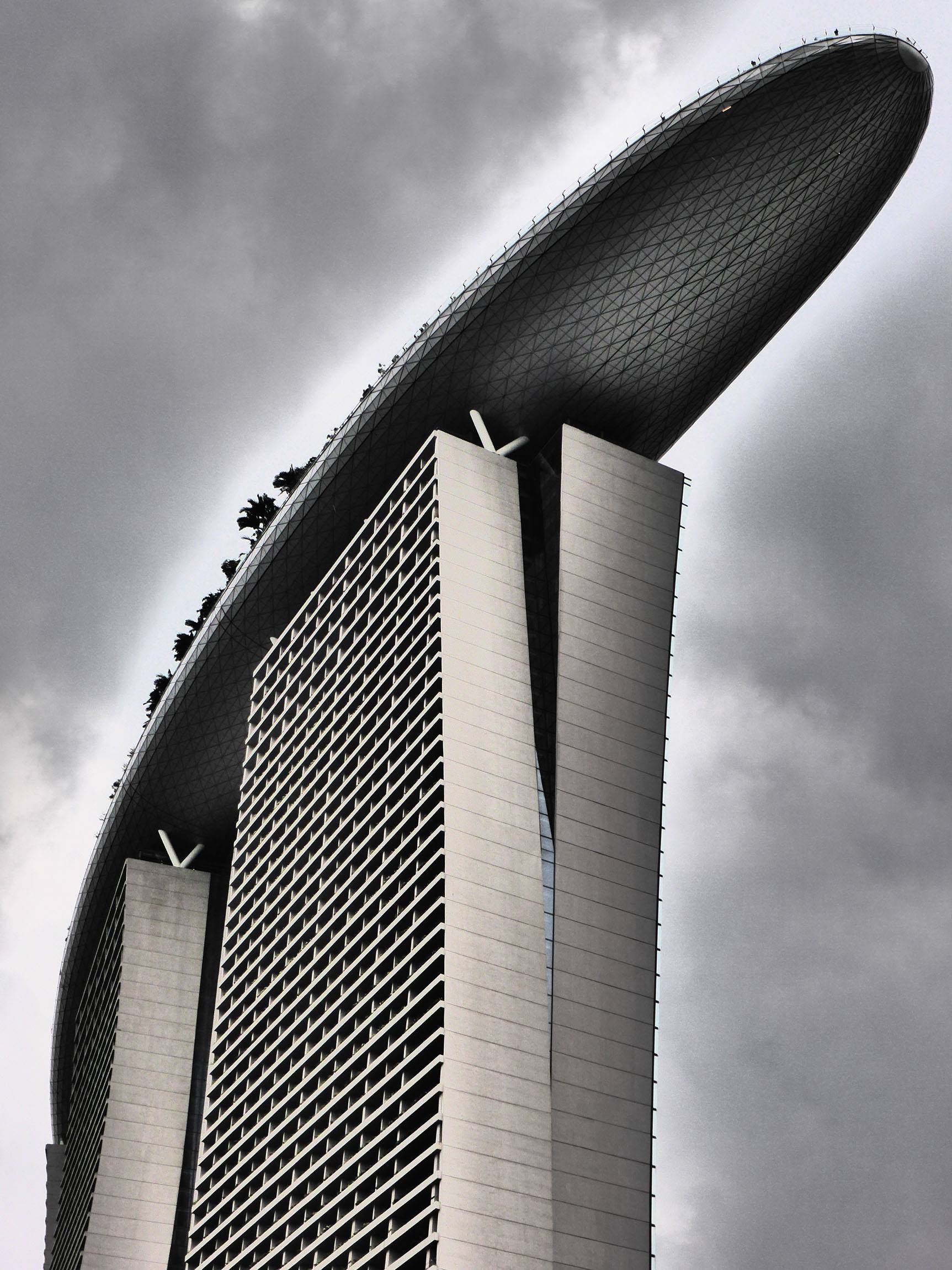 Marina Bay Sands in black and white Singapore