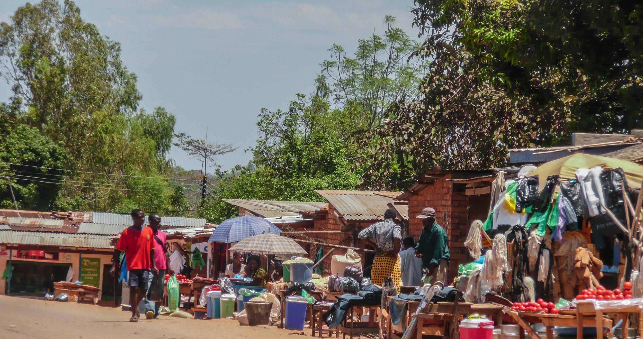 Market street in Nkhata Bay Malawi