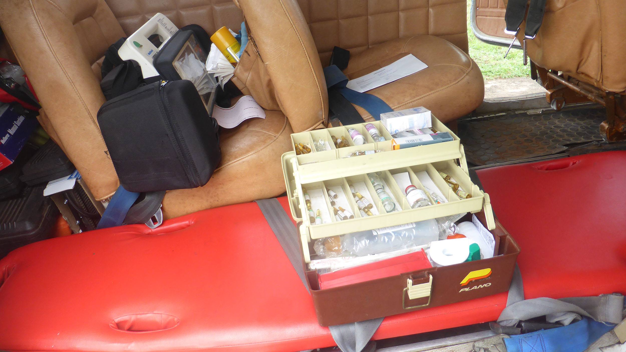 Medical supplies inside Wings of Hope Plane Arusha Tanzania