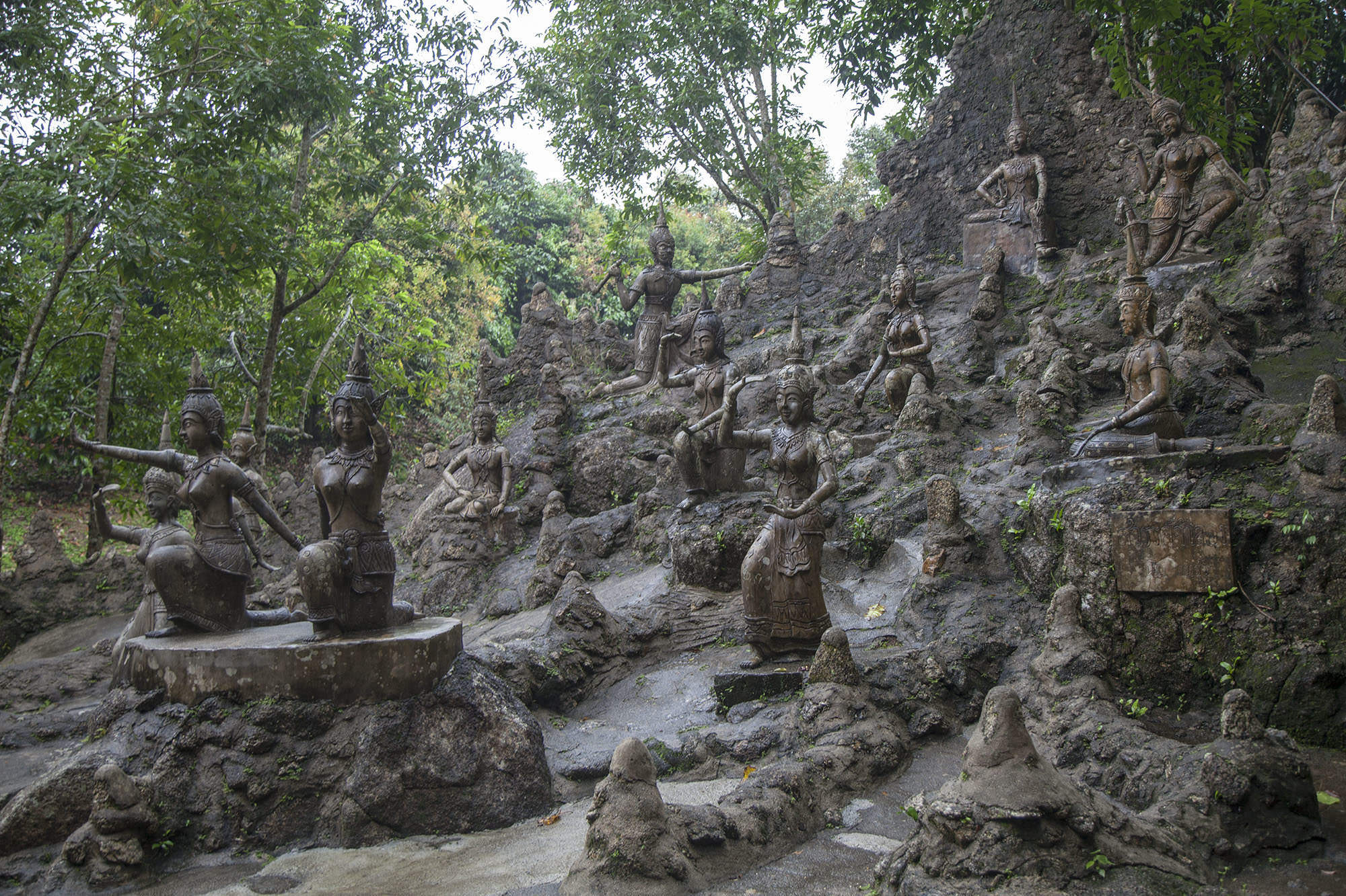 Multiple statues in Tarnim Magic Garden Koh Samui Thailand