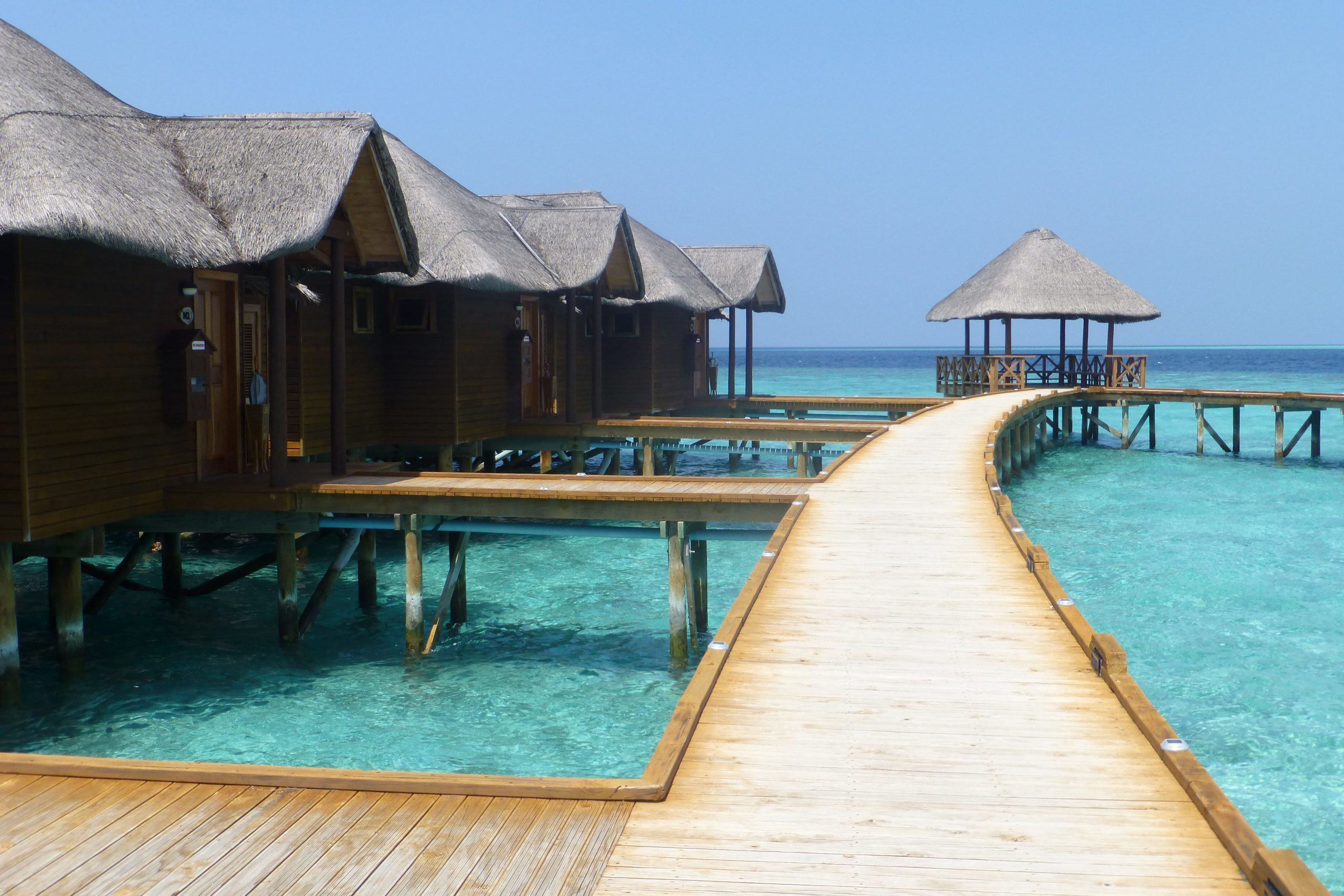 Overwater bungalows on Fihalhohi the Maldives