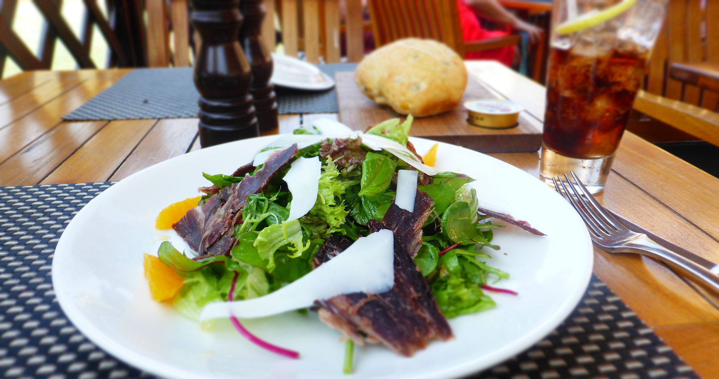 Plate of food at restaurant in Souk Madinat Jumeirah Dubai United Arab Emirates