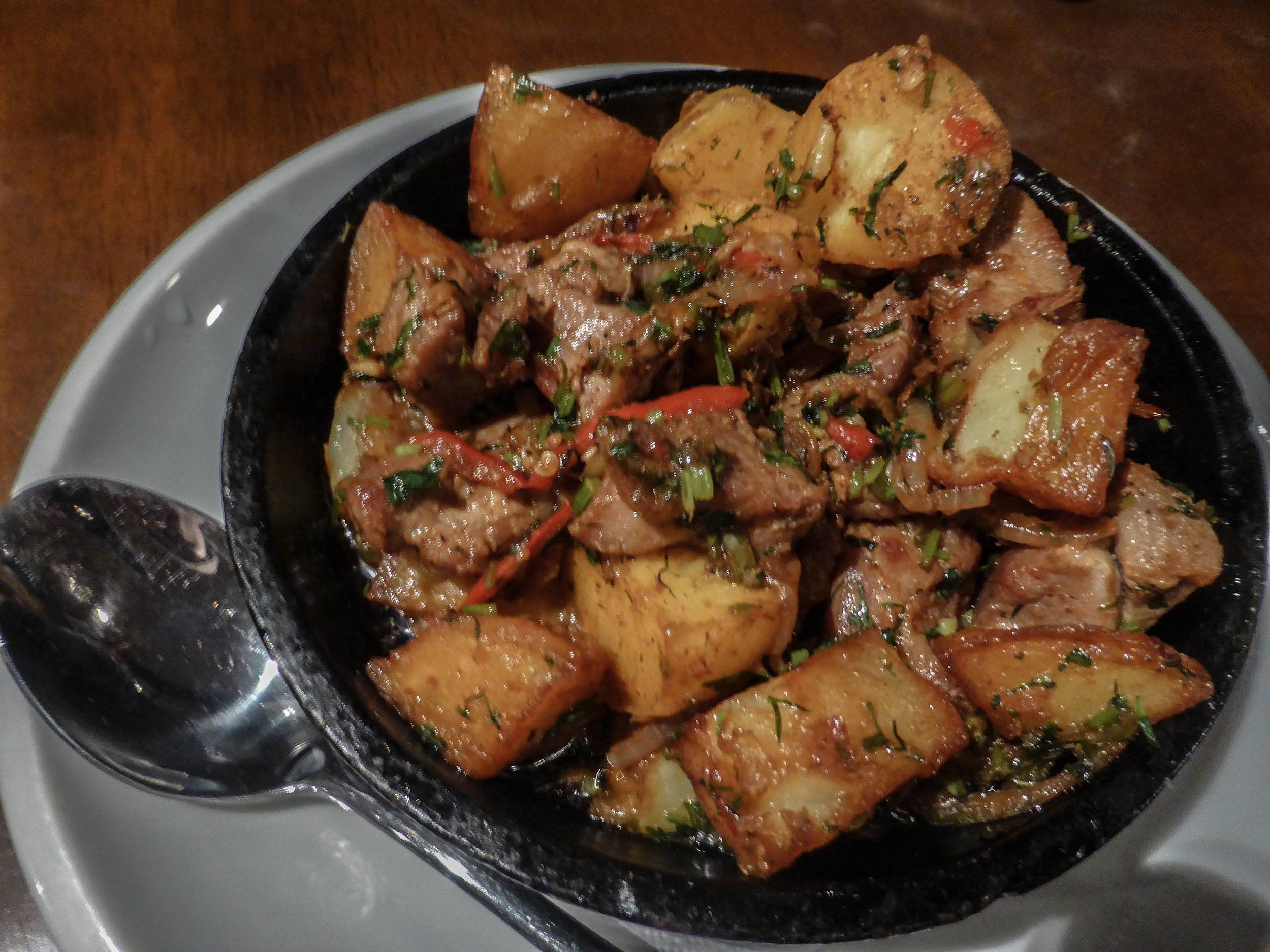 Potato and meat dish in Tbilisi Georgia