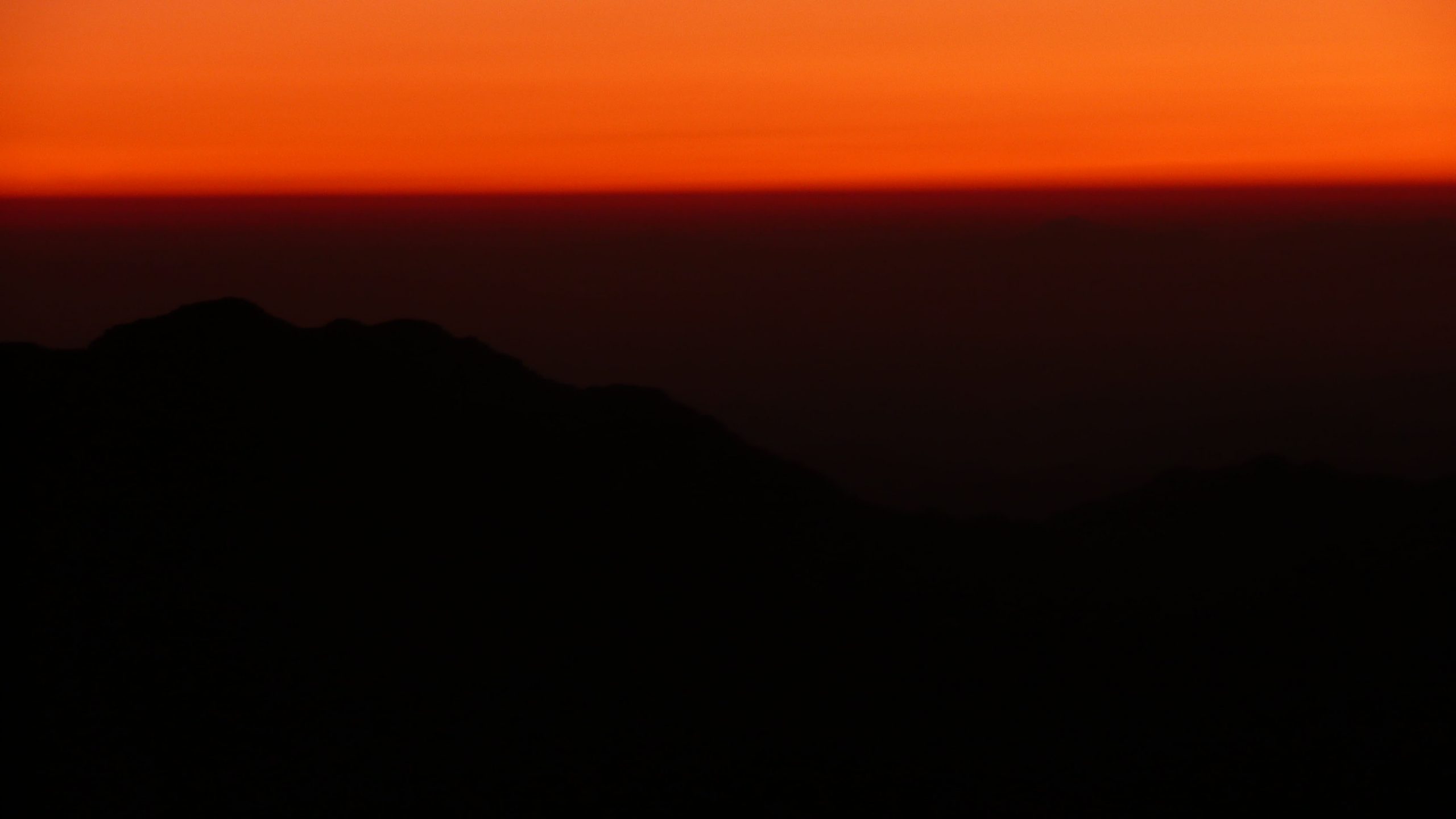 Red sky at sunrise from Mt Sinai Egypt