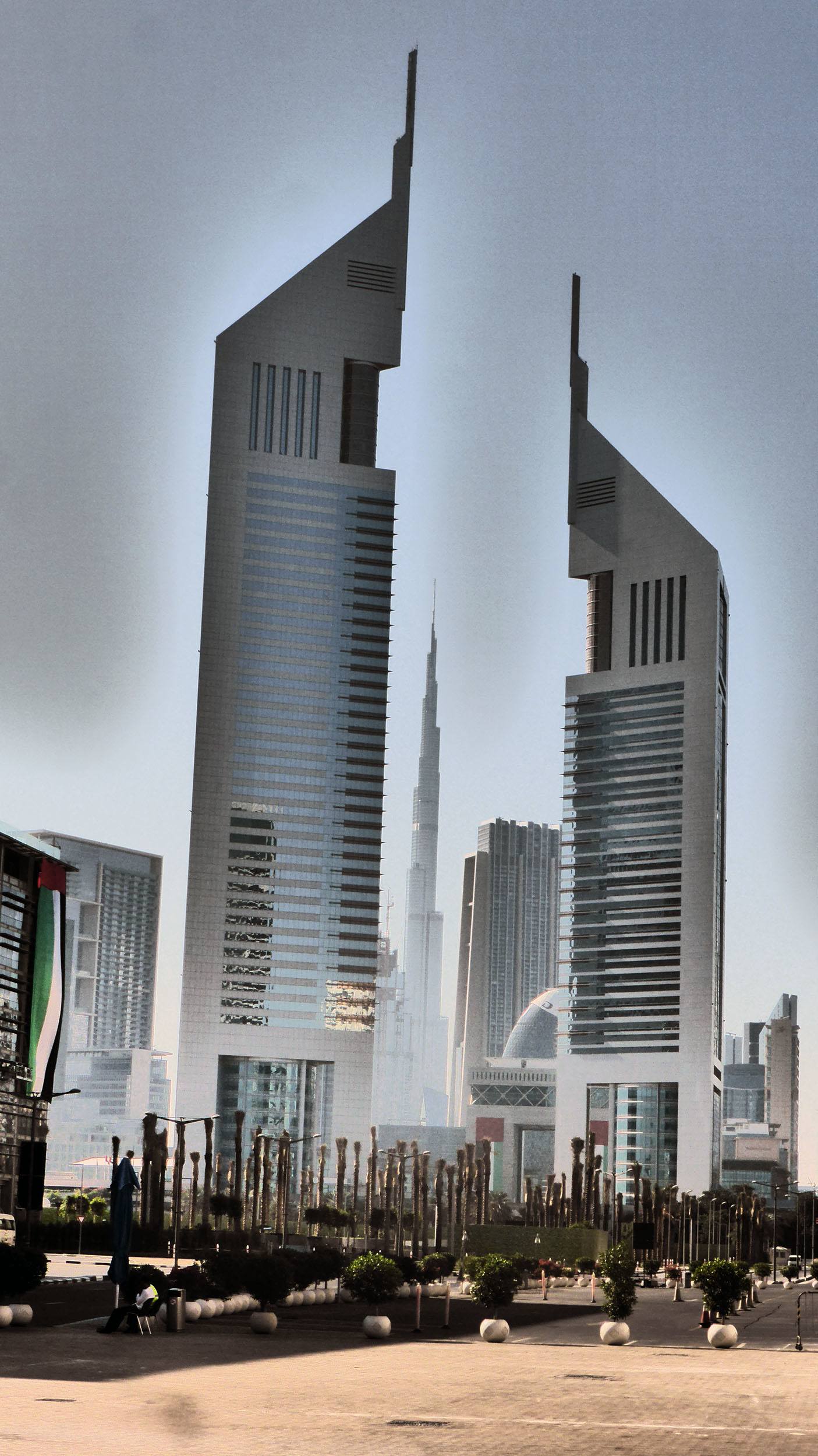 Skyscrapers in Dubai from Novotel World Trade Centre United Arab Emirates