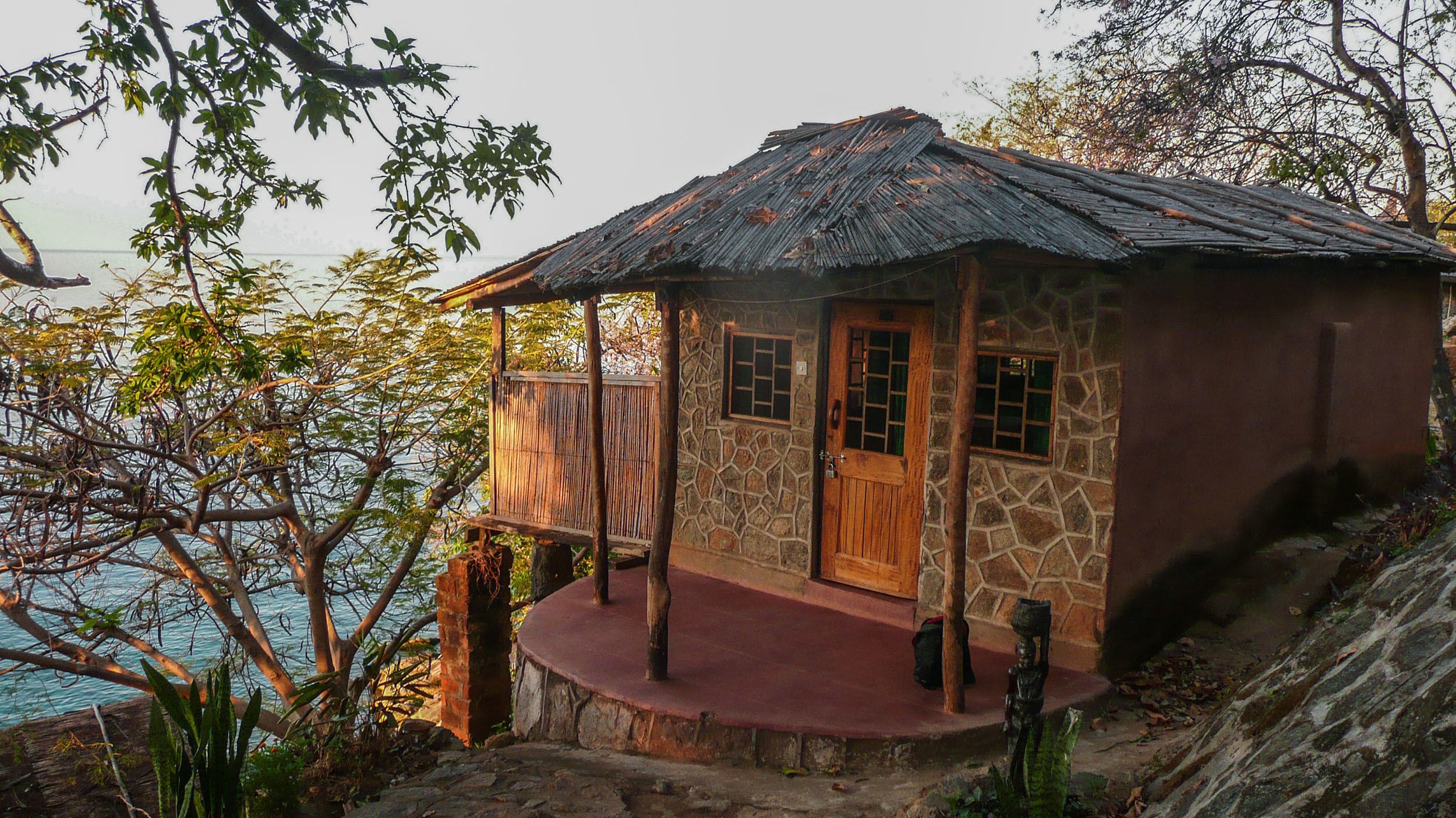 Stone building at Makoya Village Nkhata Bay Malawi