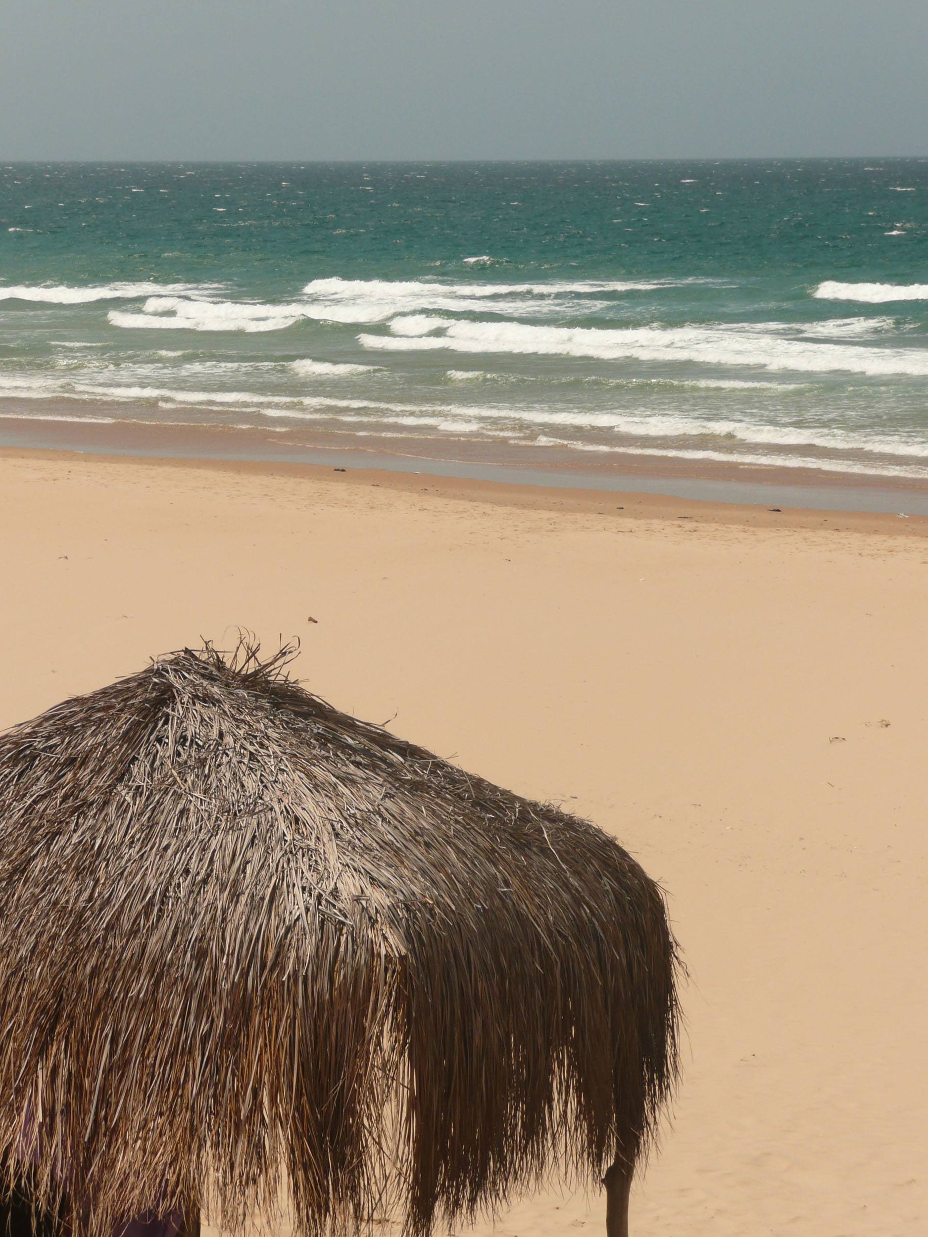 Straw hut on Tofo Beach Mozambique