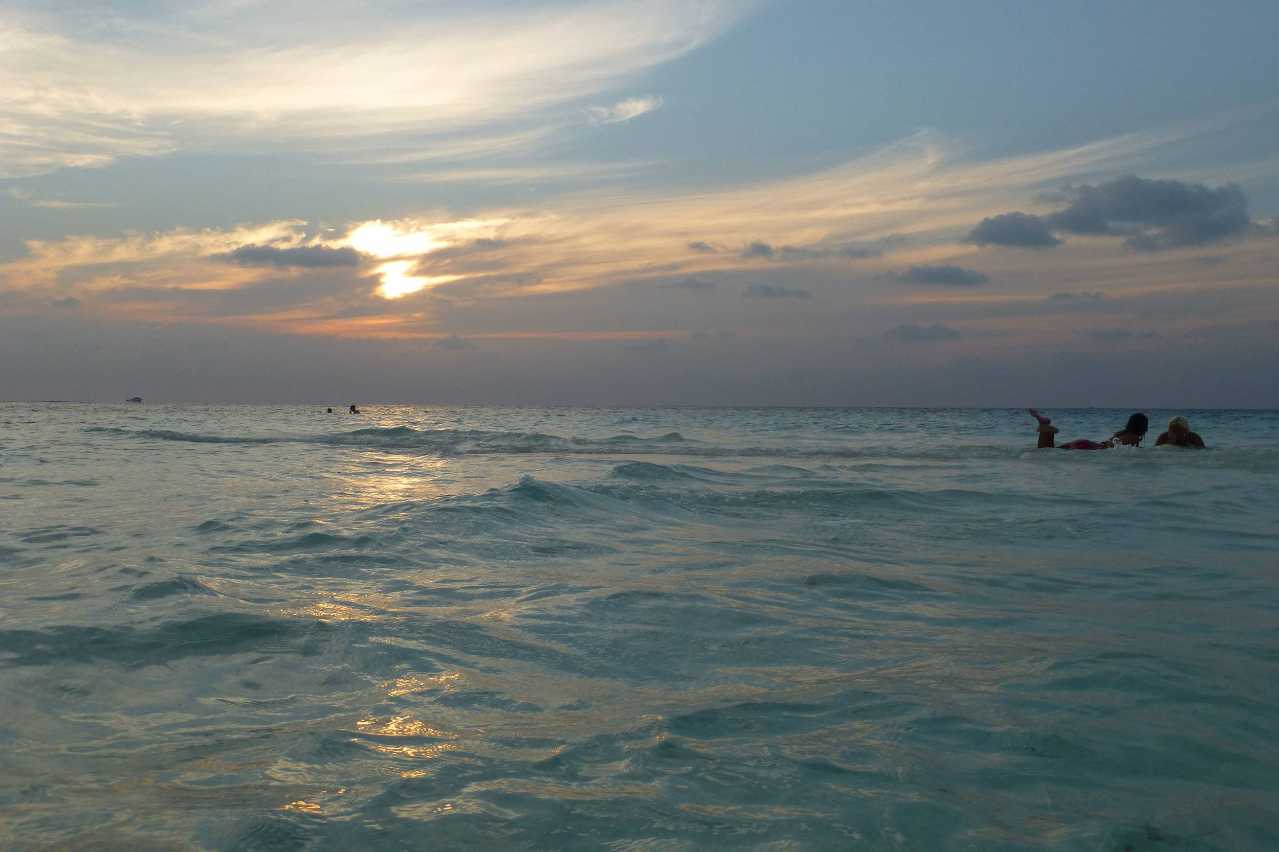 Sunset over Maafushi the Maldives