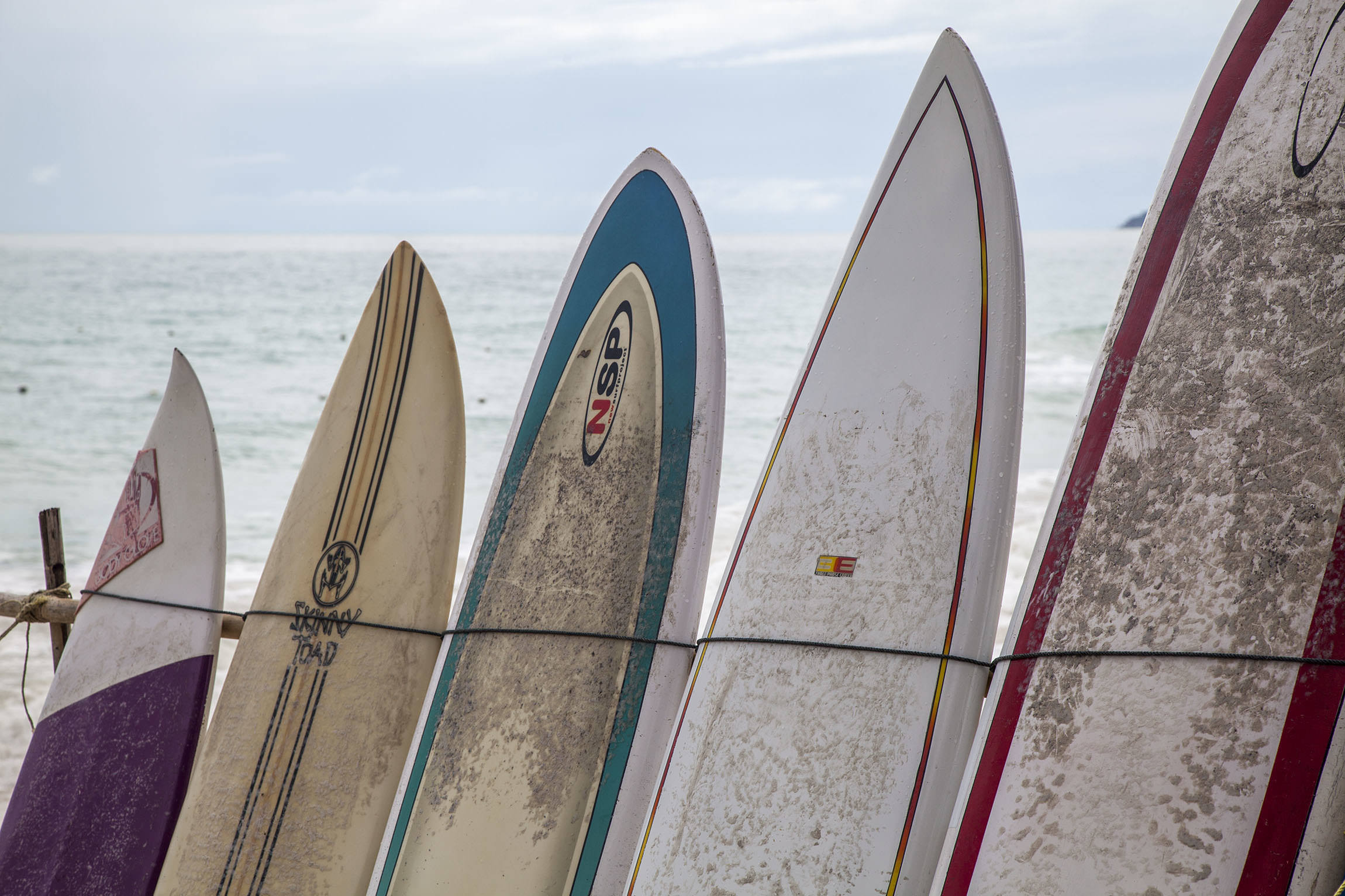 Surfboards on Chaweng Beach Koh Samui Thailand