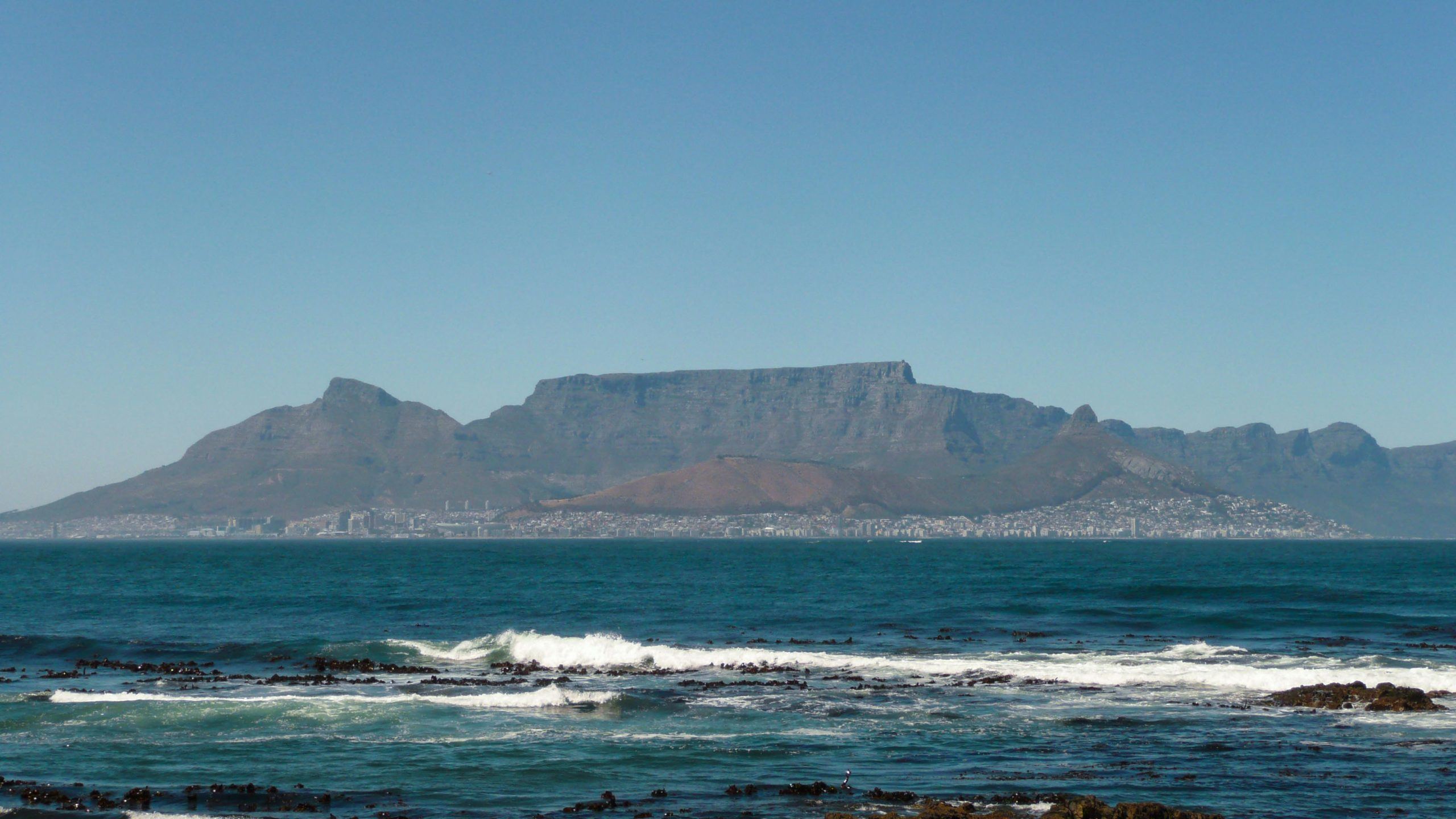 Table Mountain and Cape Town from Robben Island South Africa