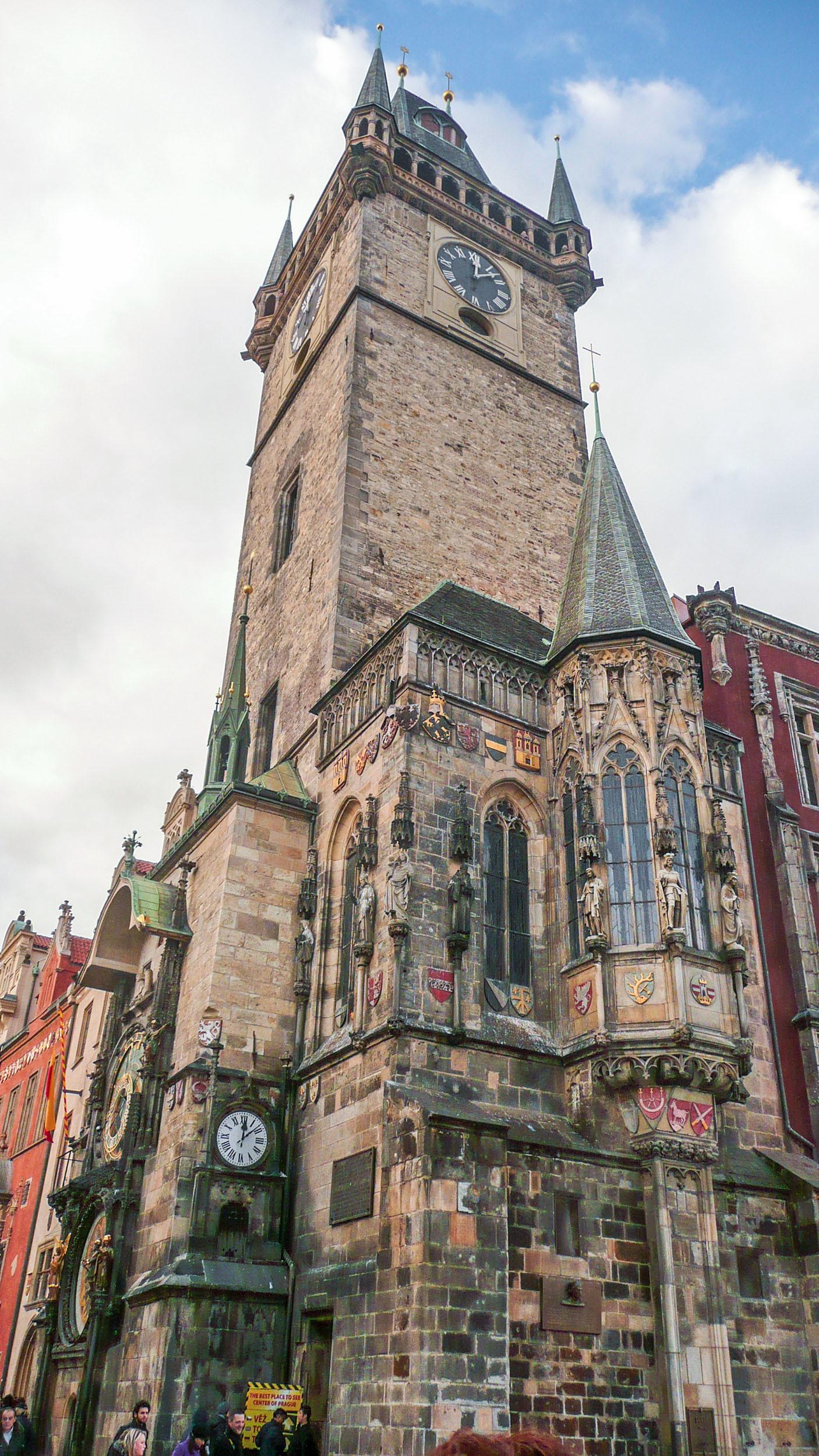 The Astronomical Clock on the southern face of Old Town Hall in Prague Czech Republic