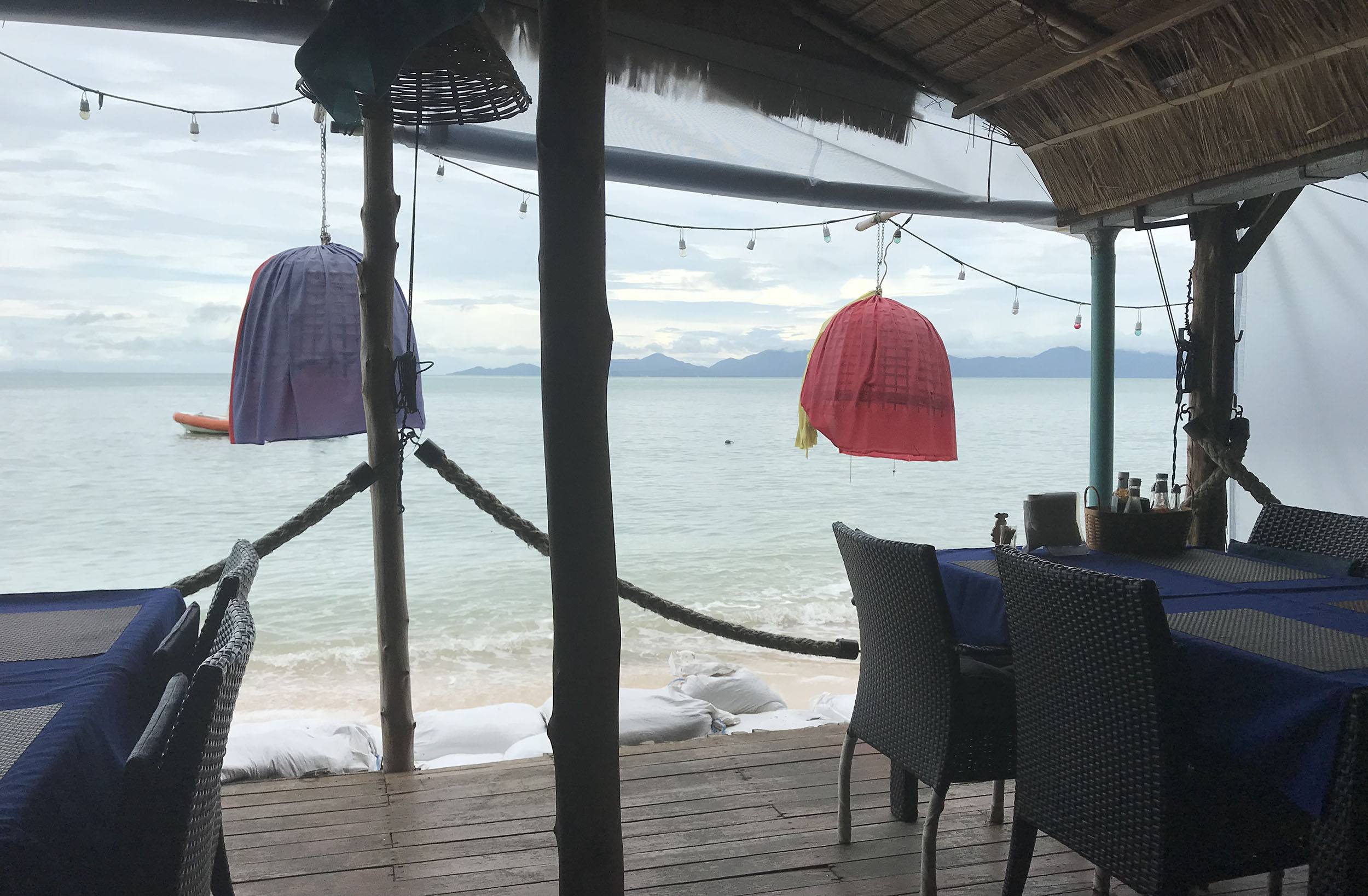 The restaurant at The White Pearl Beach Resort on Bang Po Koh Samui Thailand