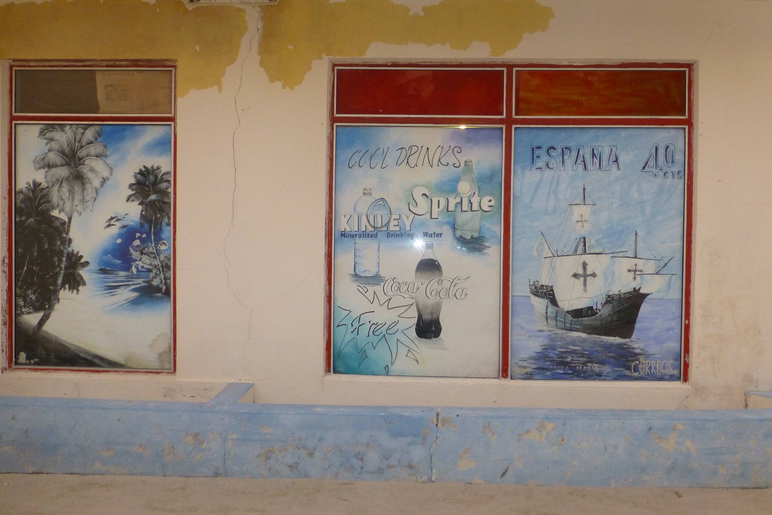 Wall and window of a shop on Maafushi the Maldives