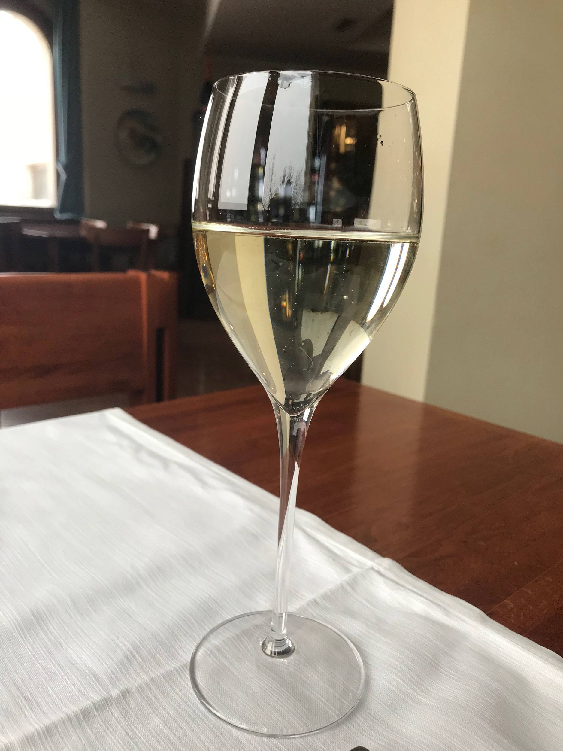 White wine at a restaurant in San Marino