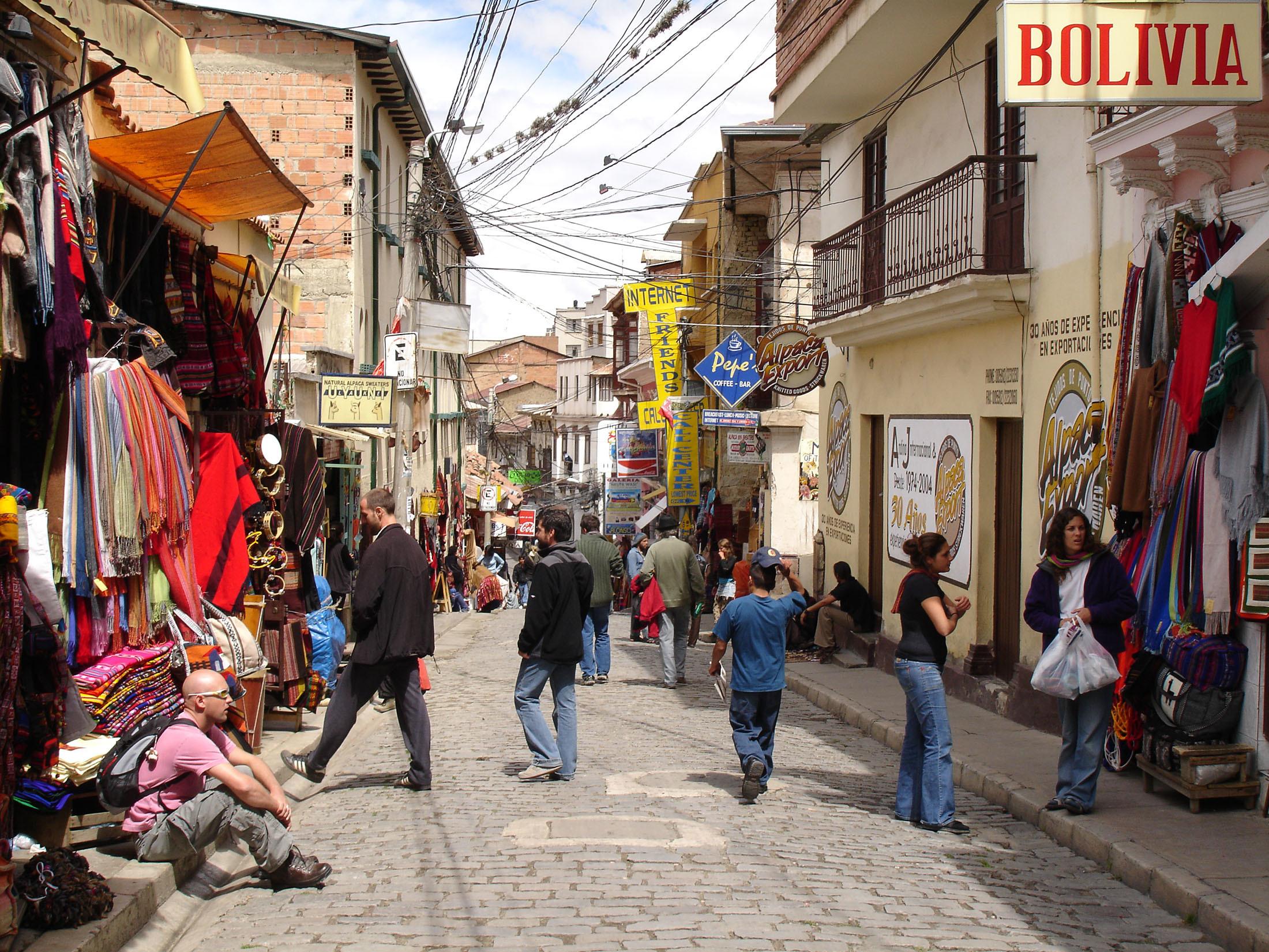 A market street in La Paz Bolivia