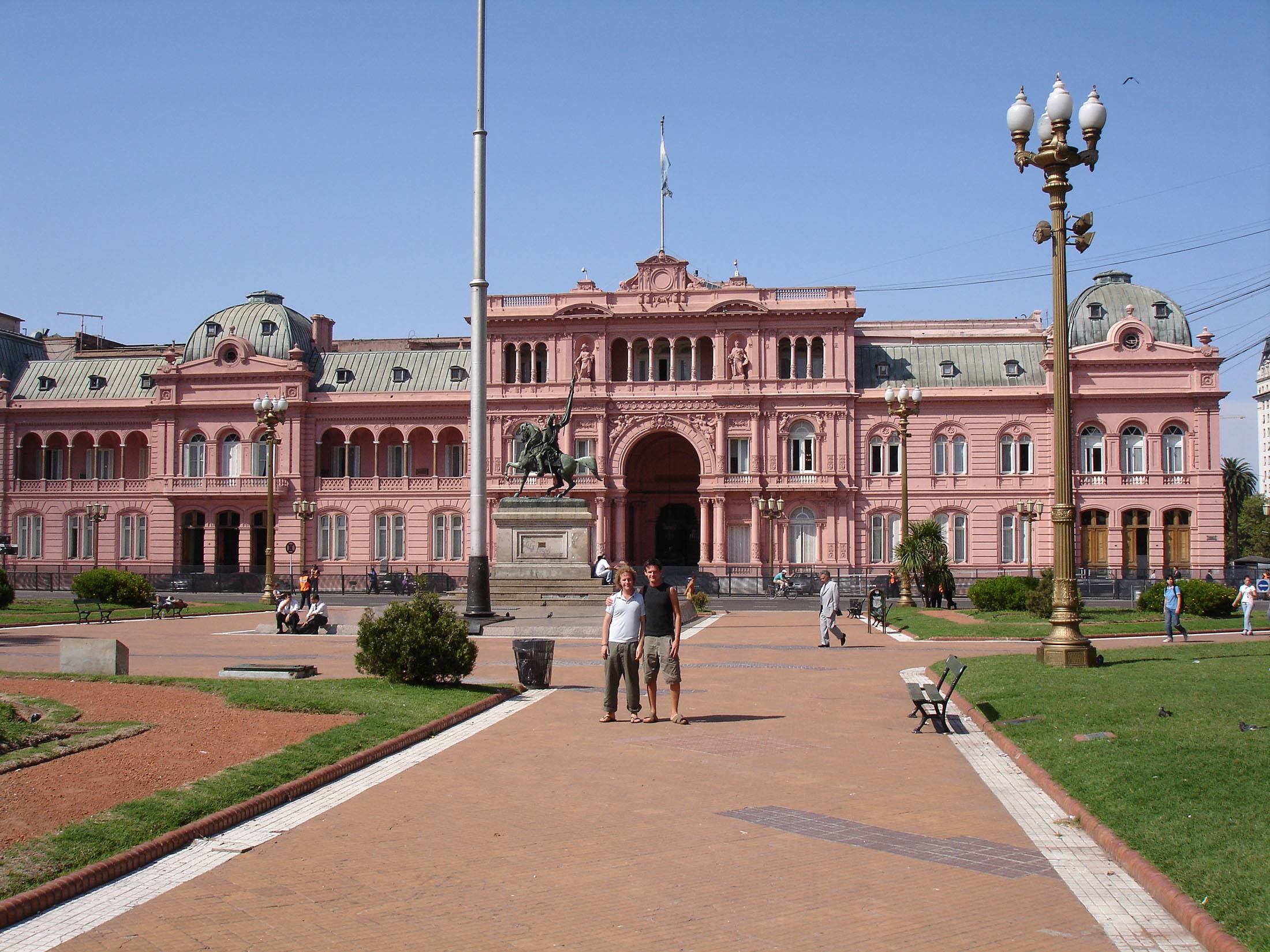 Ben and Ben outside Casa Rosada in Buenos Aires Argentina