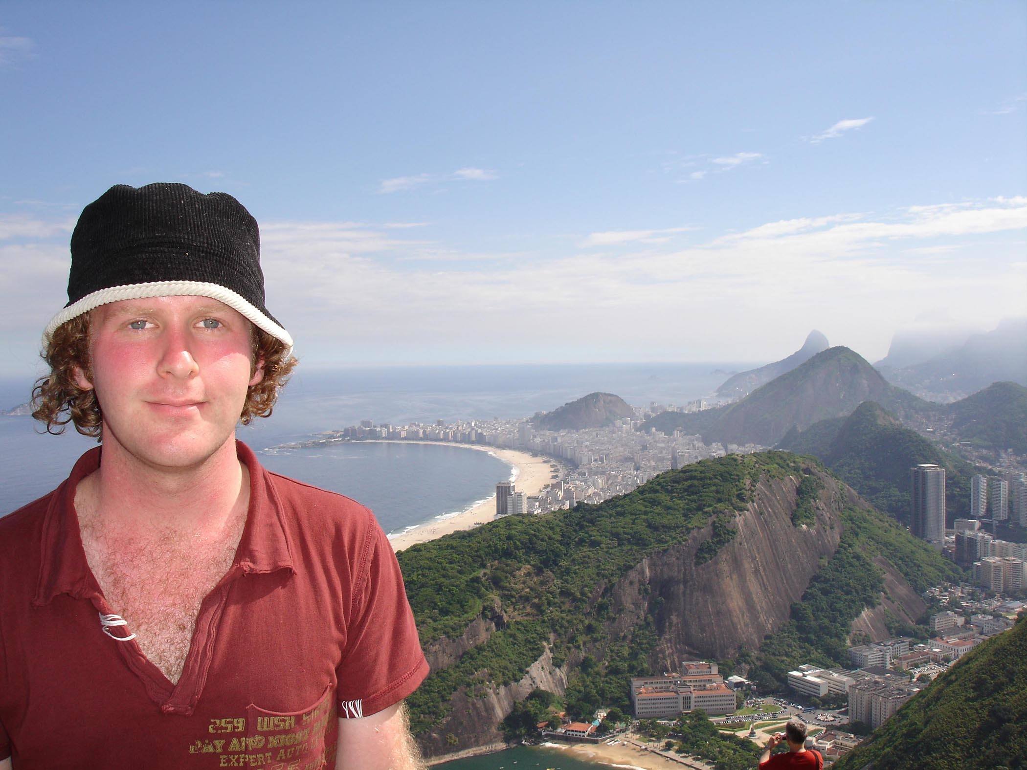 Ben visiting Sugarloaf Mountain in Rio de Janeiro Brazil