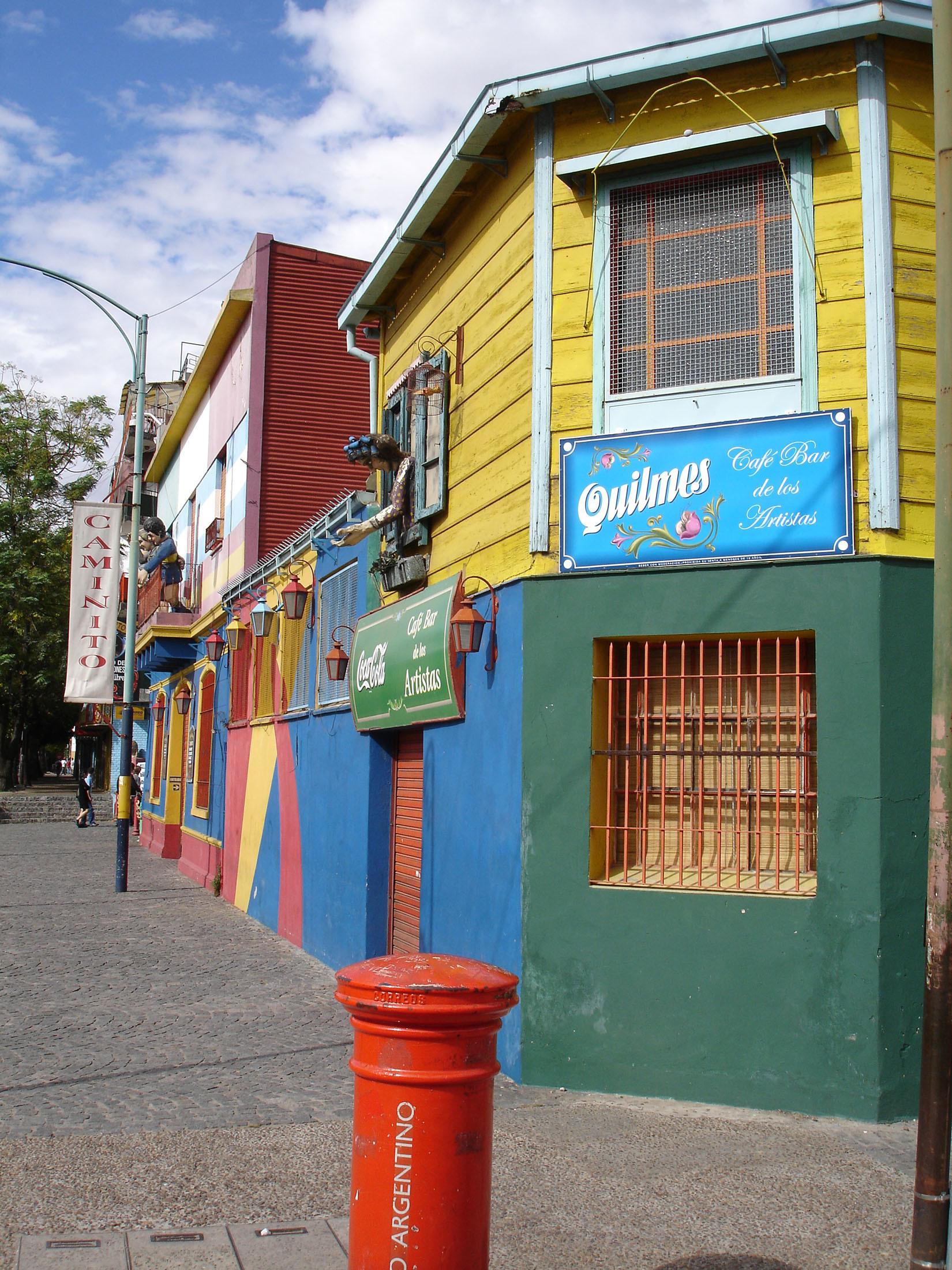 Colourful homes in La Boca Buenos Aires Argentina