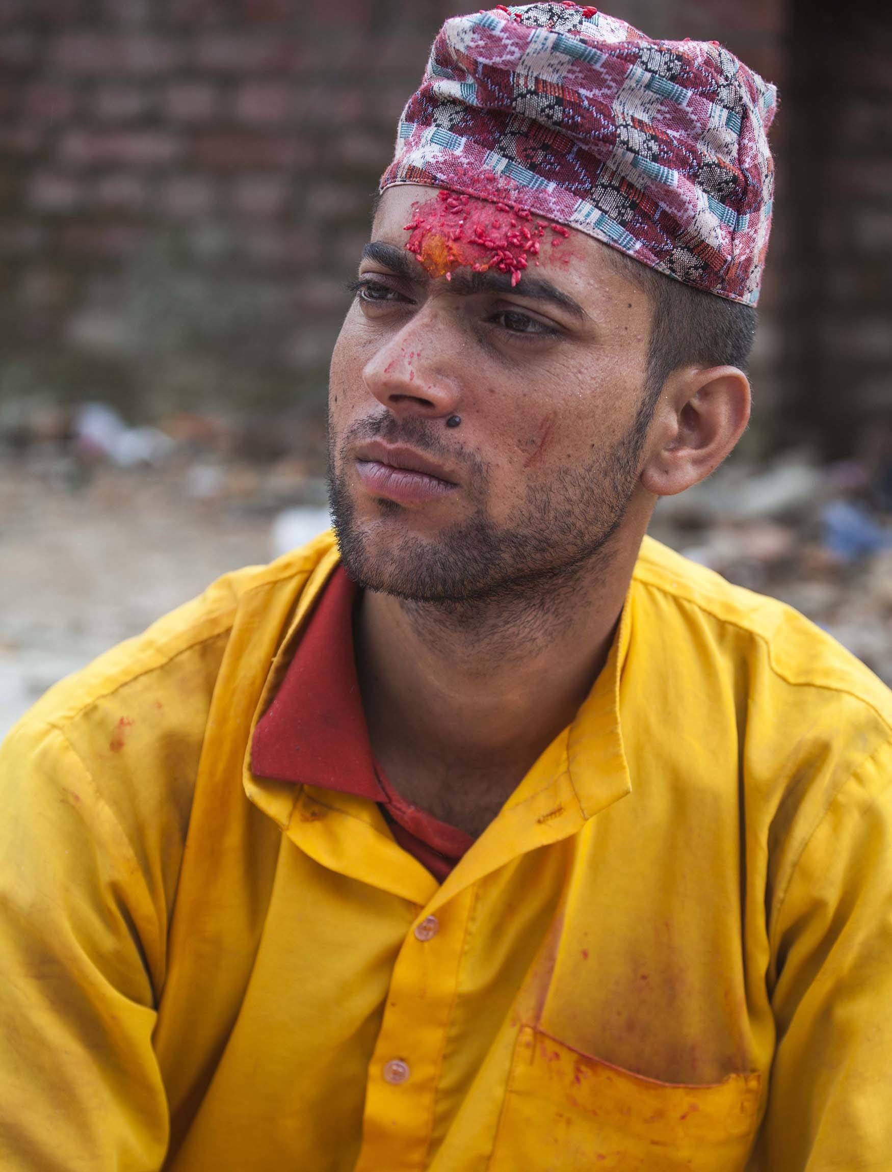 Man at Teej in Kathmandu Nepal