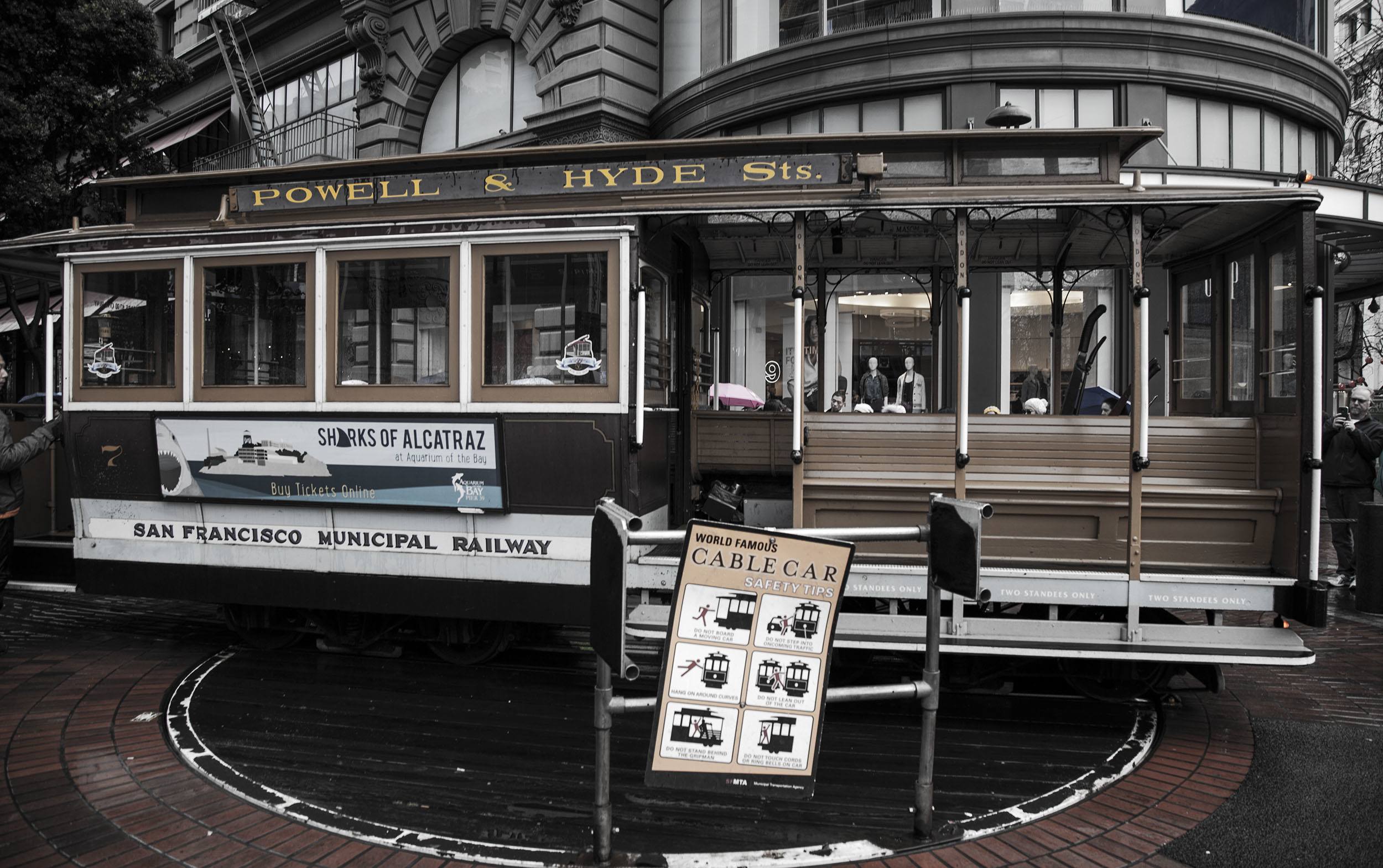 Powell and Hyde Streets Cable Car in San Francisco USA