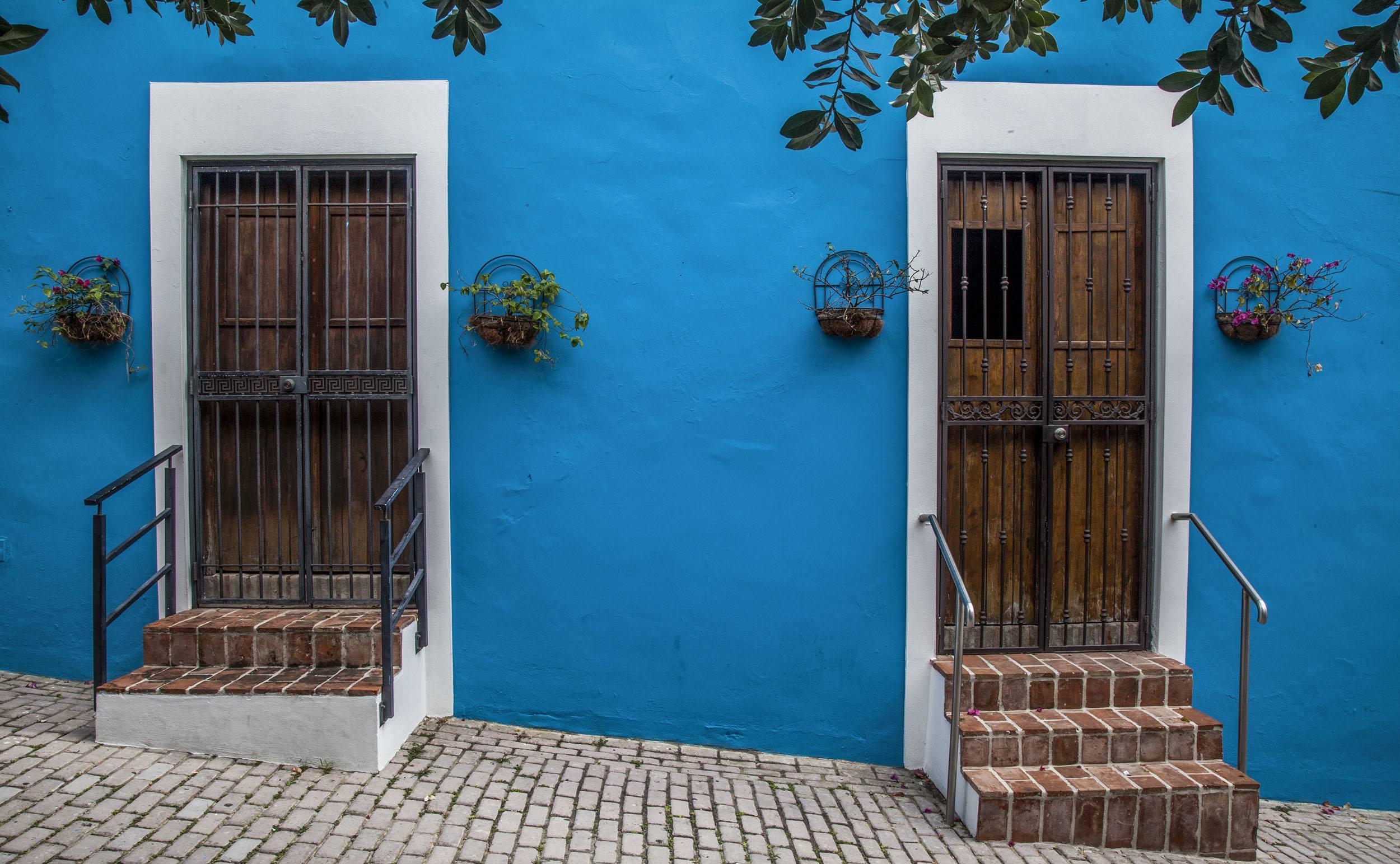 Twin doors in Viejo San Juan Puerto Rico USA