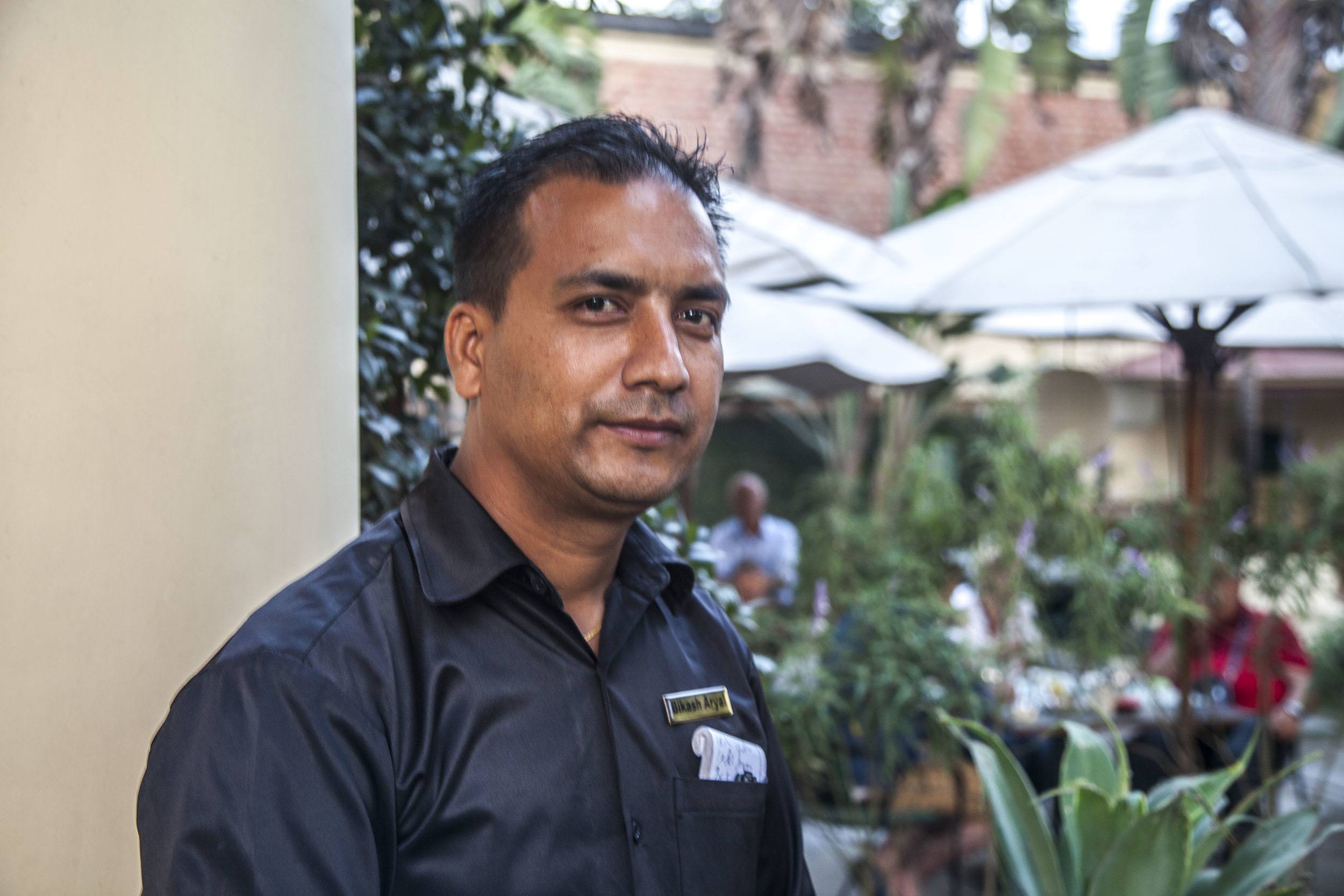 Waiter at Kaiser Cafe Restaurant and Bar in Kathmandu Nepal