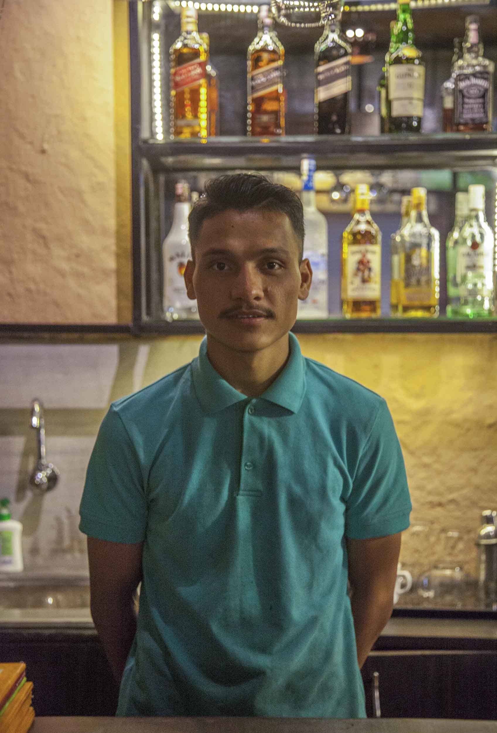 Waiter at Tummo Bistro in Kathmandu Nepal
