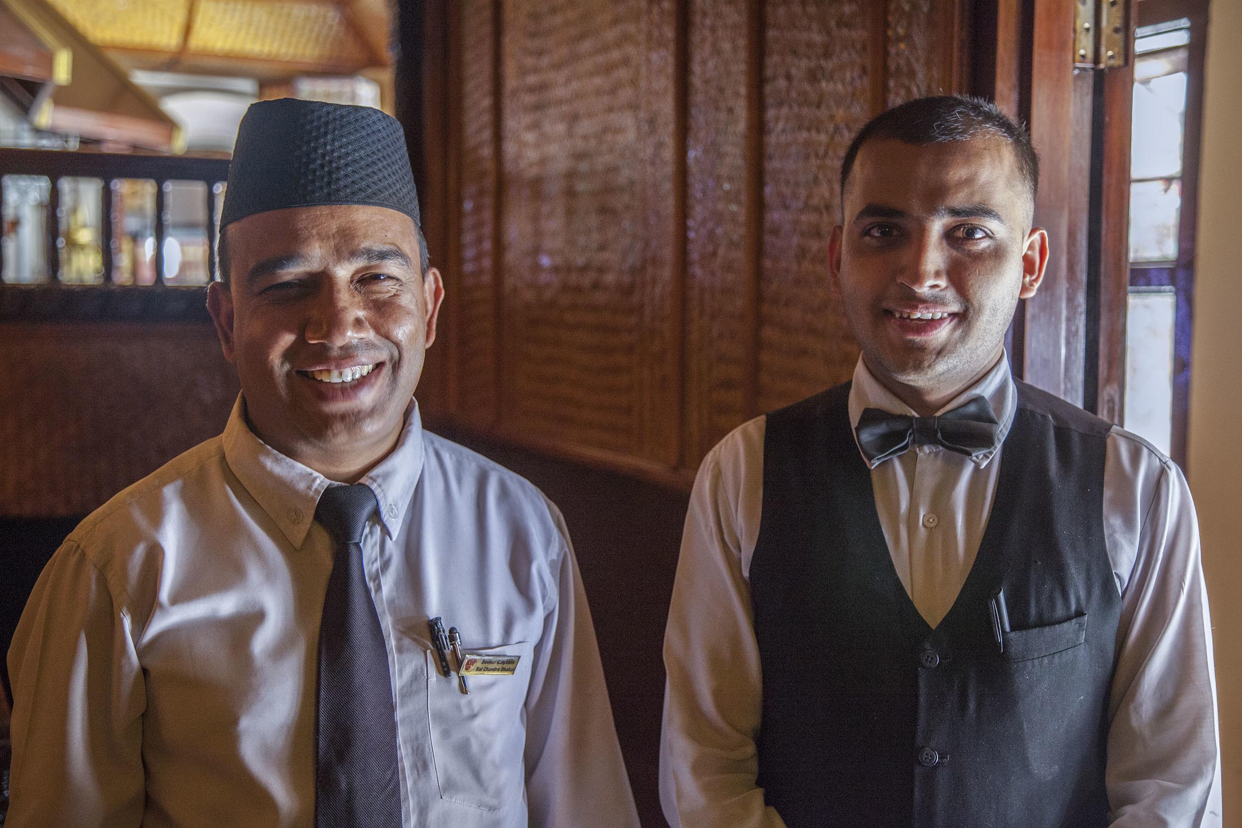 Waiters at Third Eye Restaurant in Kathmandu Nepal