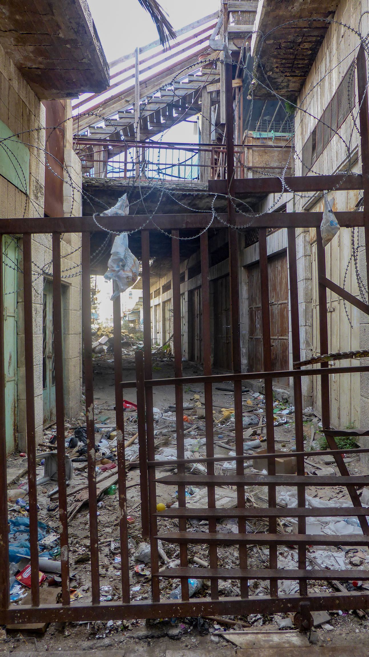 Barriers in the streets of Hebron Palestine