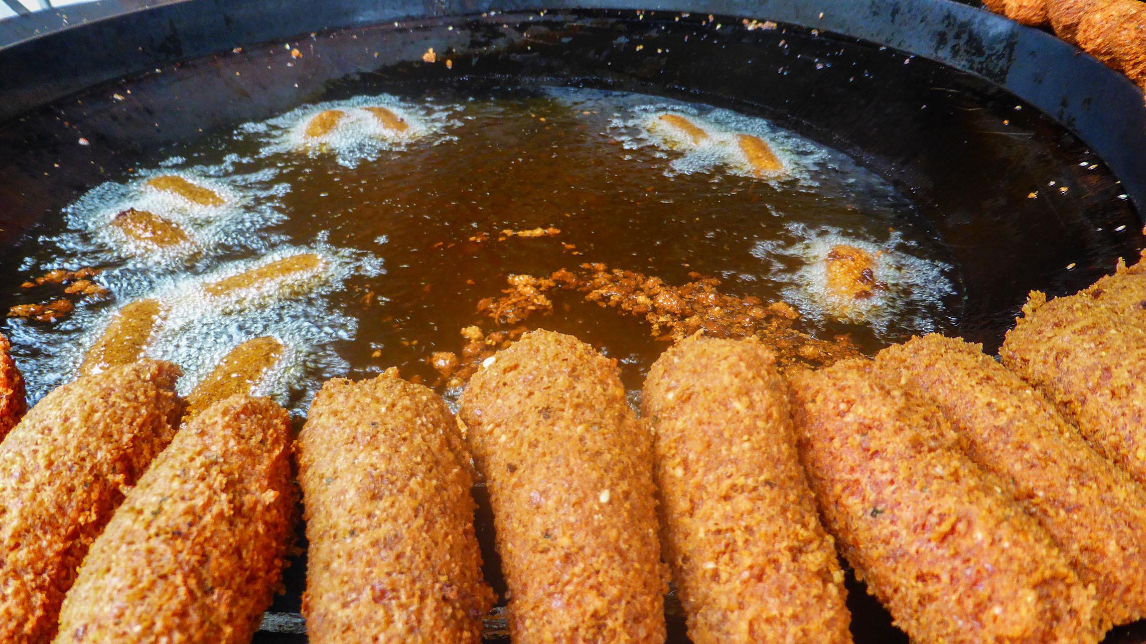 Deep fried Palestinian street food in Ramallah