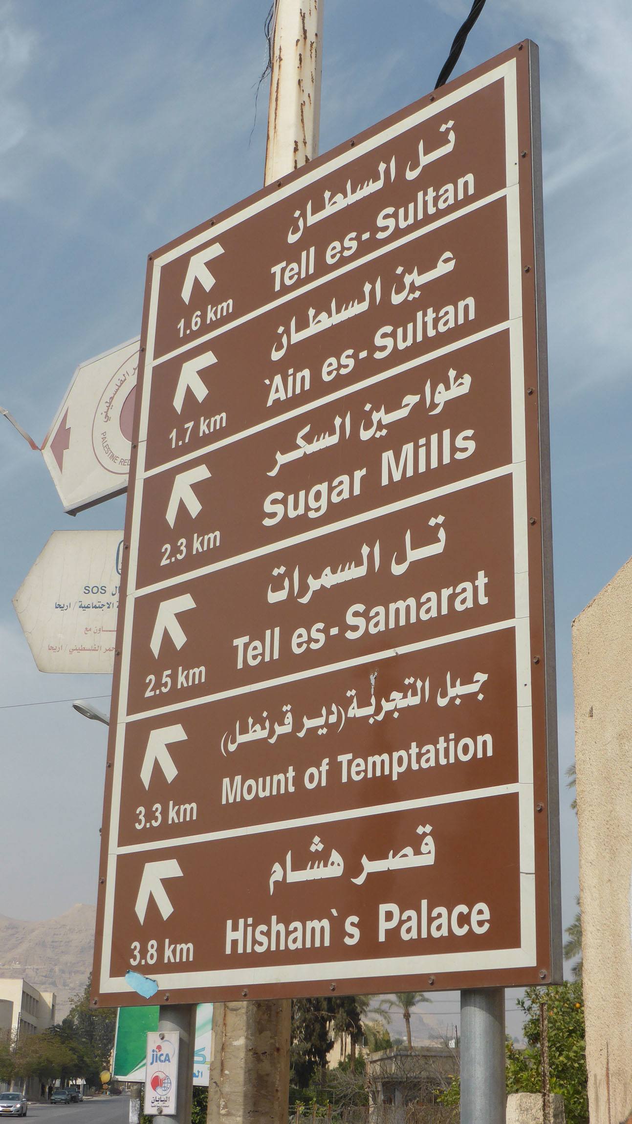 Direction sign in Jericho Palestine