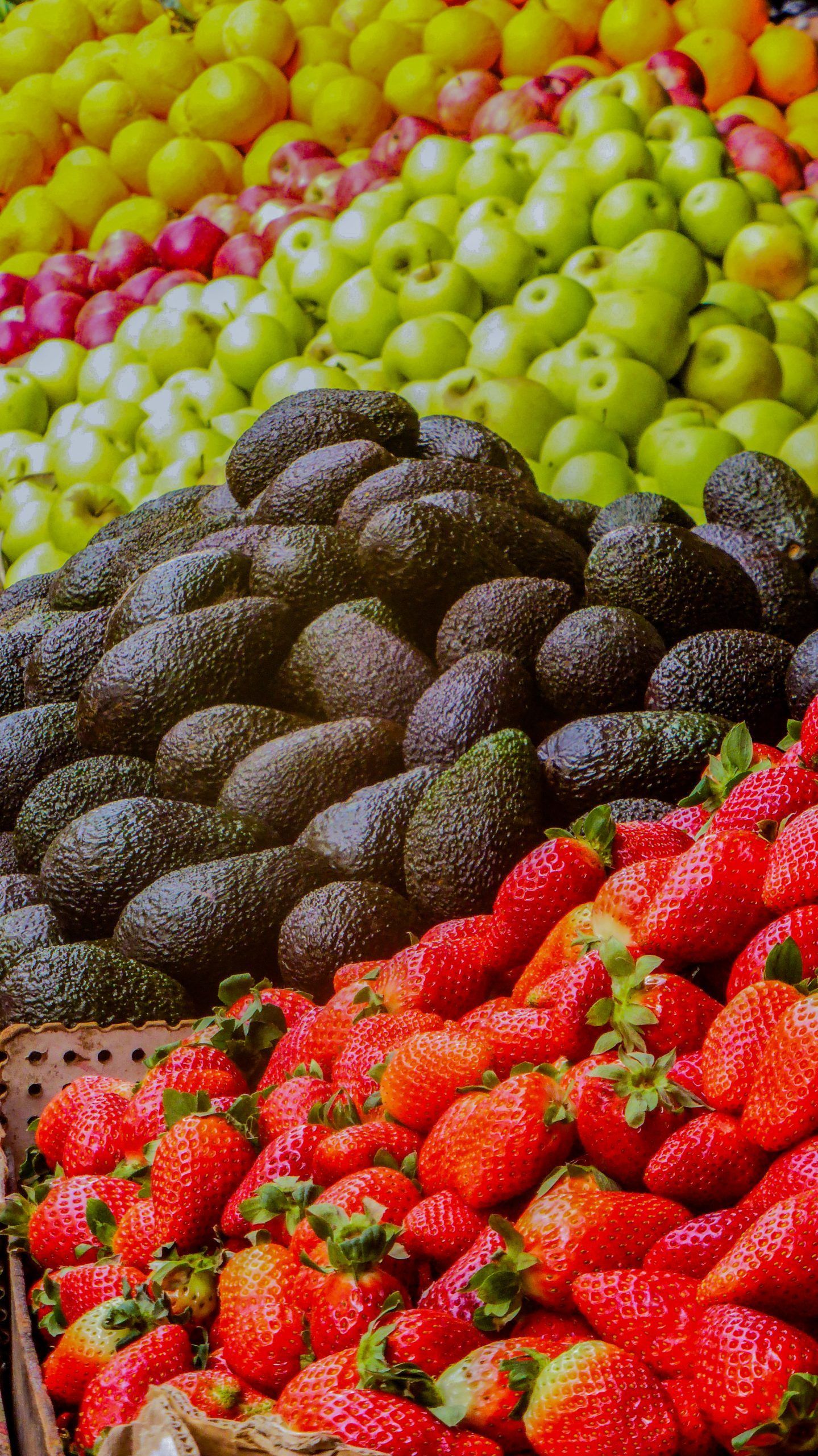 Variety of fresh fruit available at a market in Ramallah Palestine