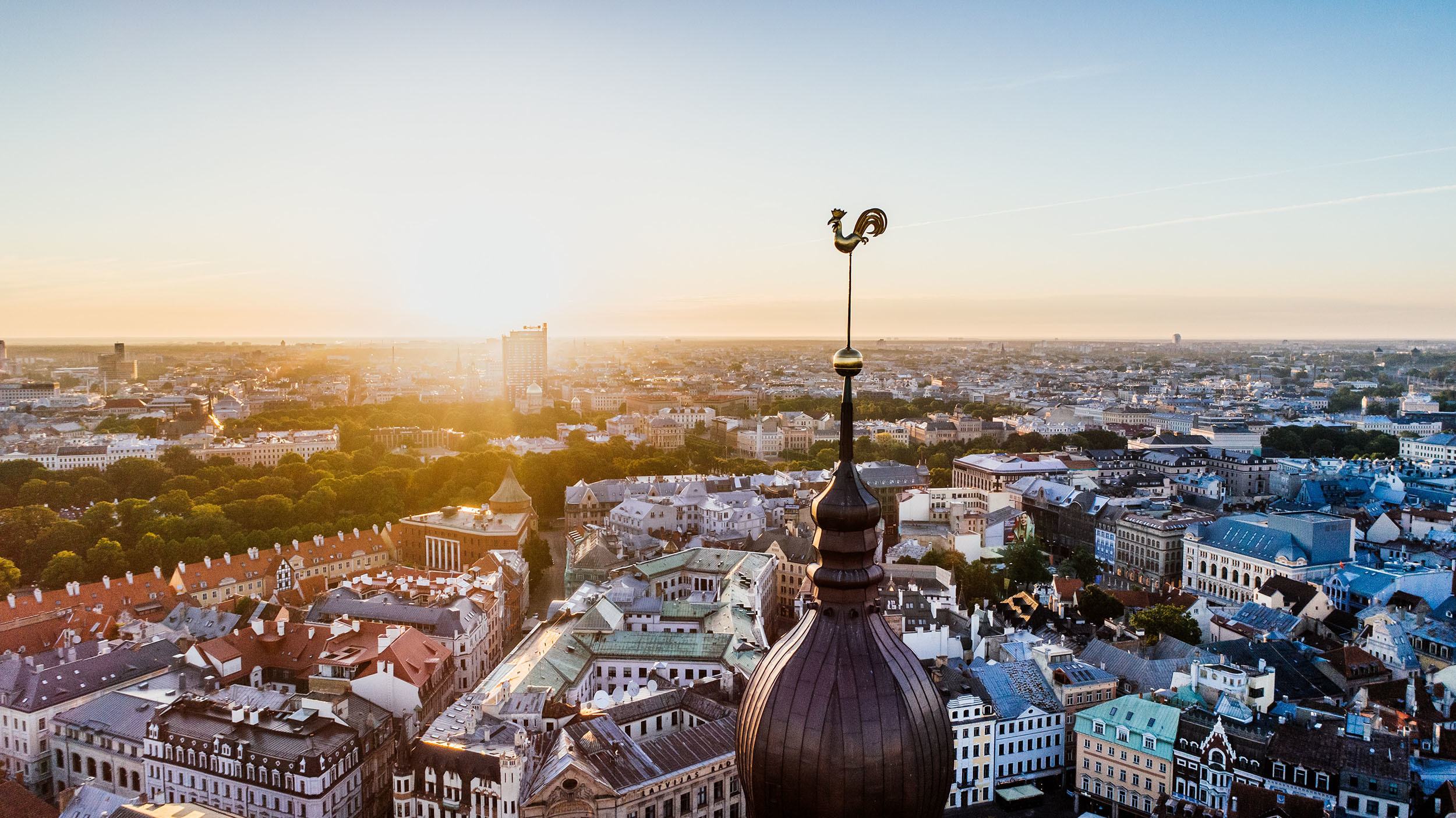 A high angle view of Riga Latvia