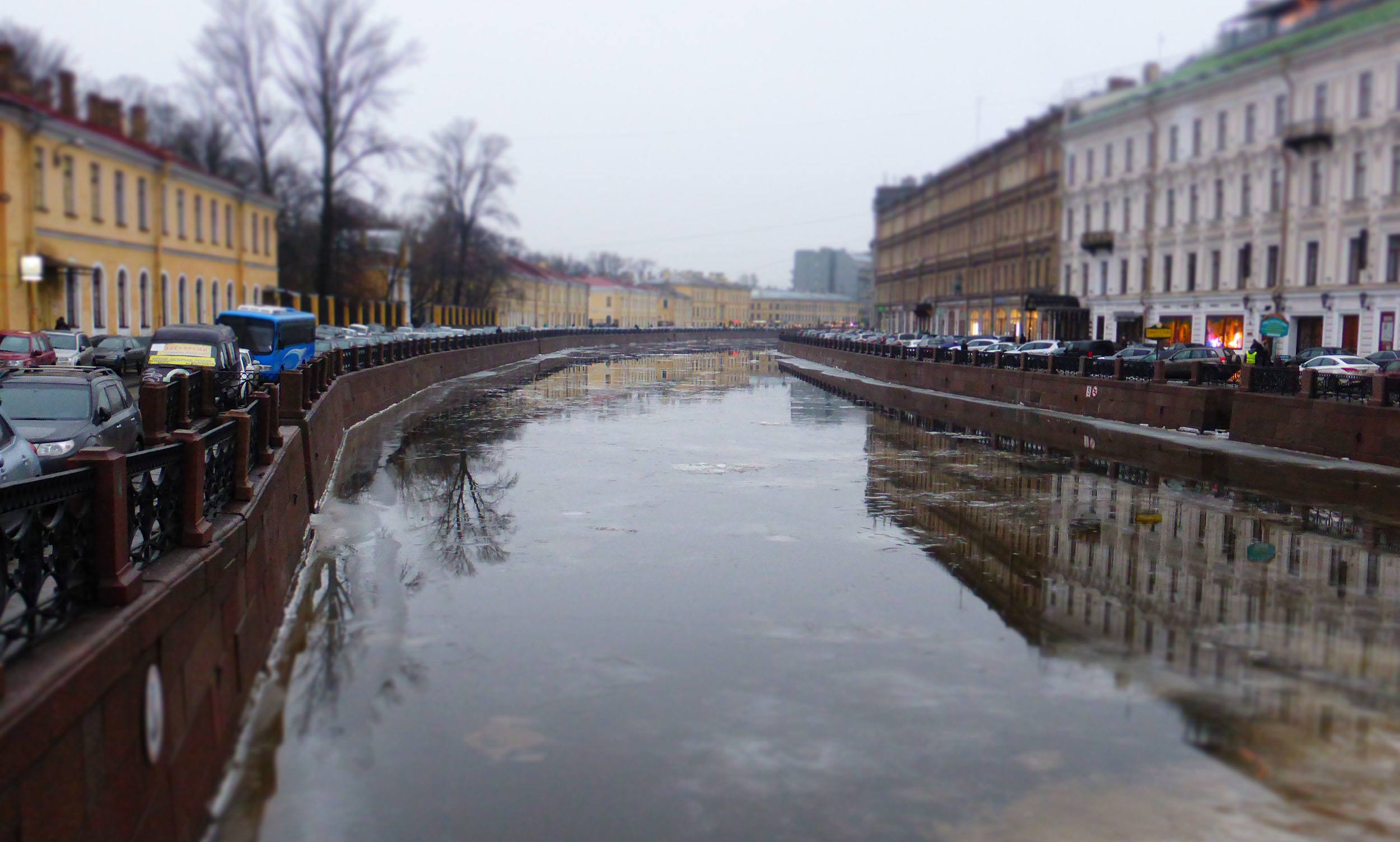 A river running through Saint Petersburg Russia