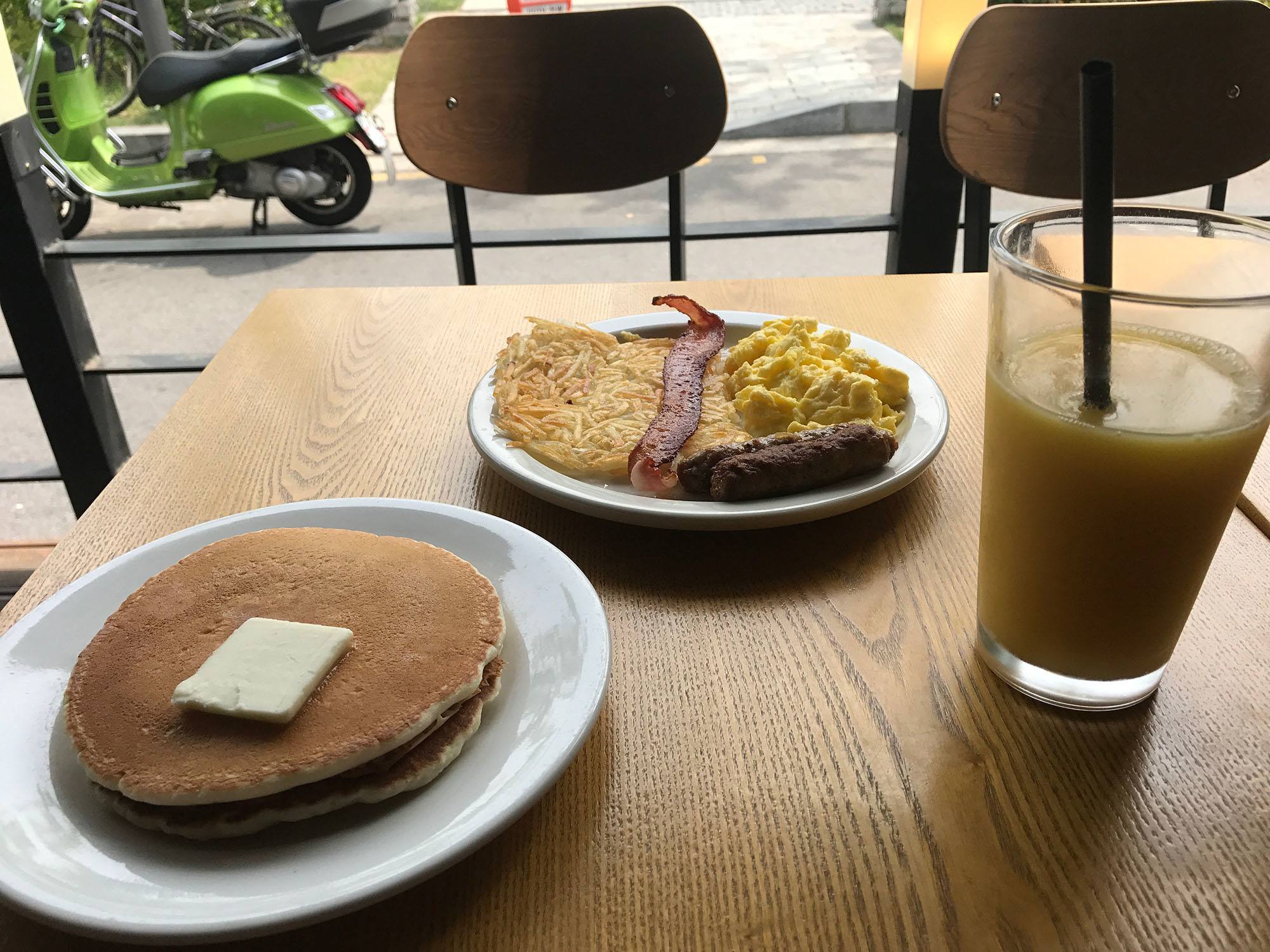 American breakfast at restaurant in Hongdae Seoul Republic of Korea