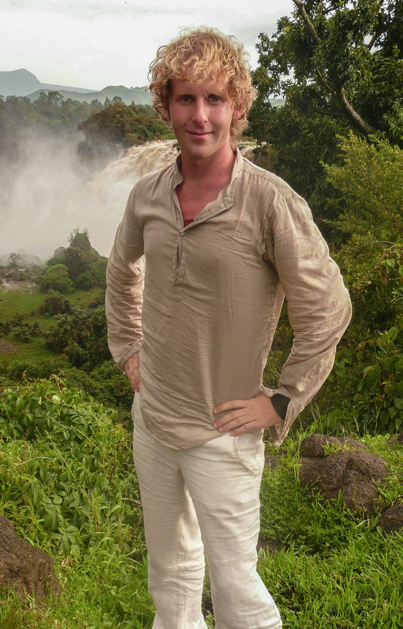 Ben at Blue Nile Falls in Ethiopia itinerary article