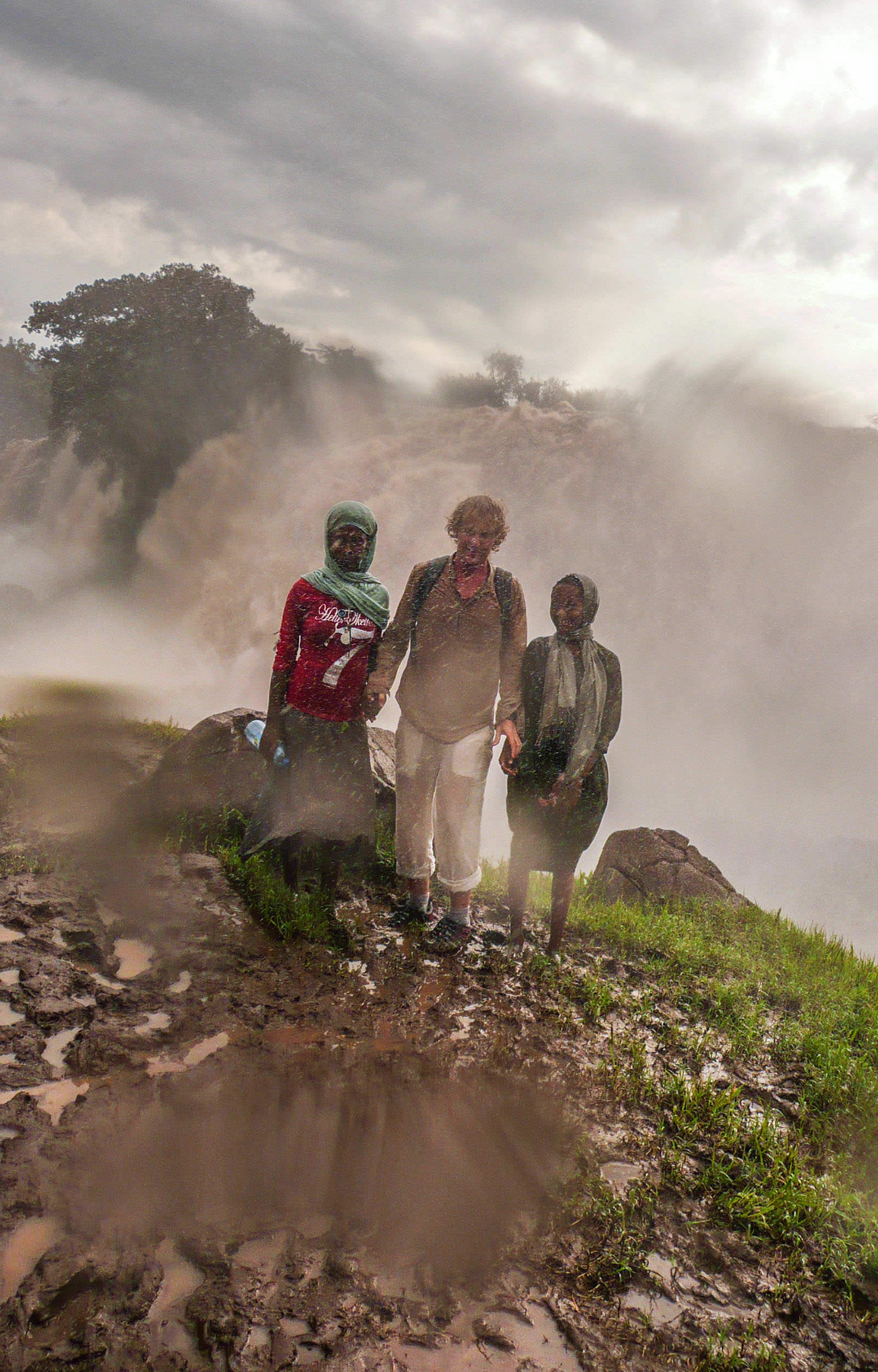 Ben with Ethiopian children at Blue Nile Falls in Ethiopia