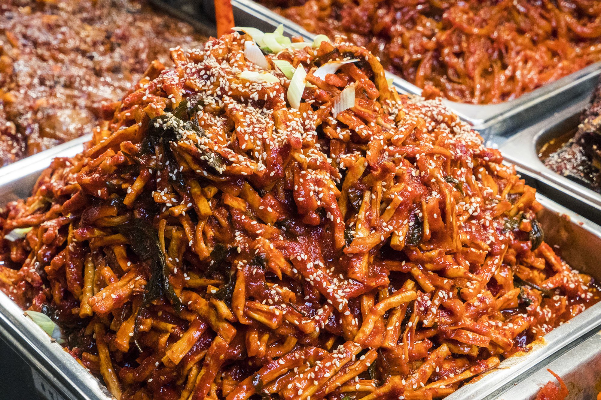 Korean dish at Gwangjang Market in Seoul Republic of Korea