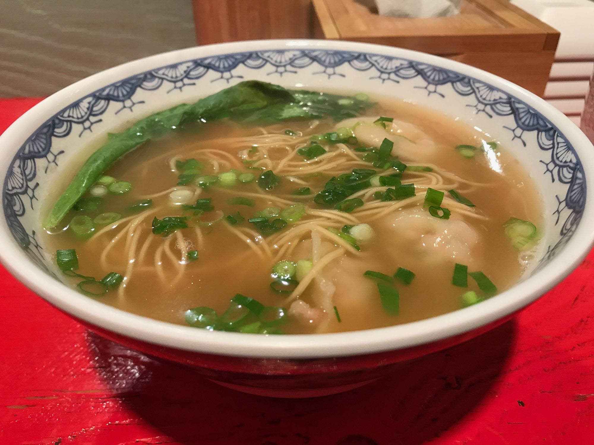 Korean noodle and dumpling soup at restaurant in Seoul Republc of Korea