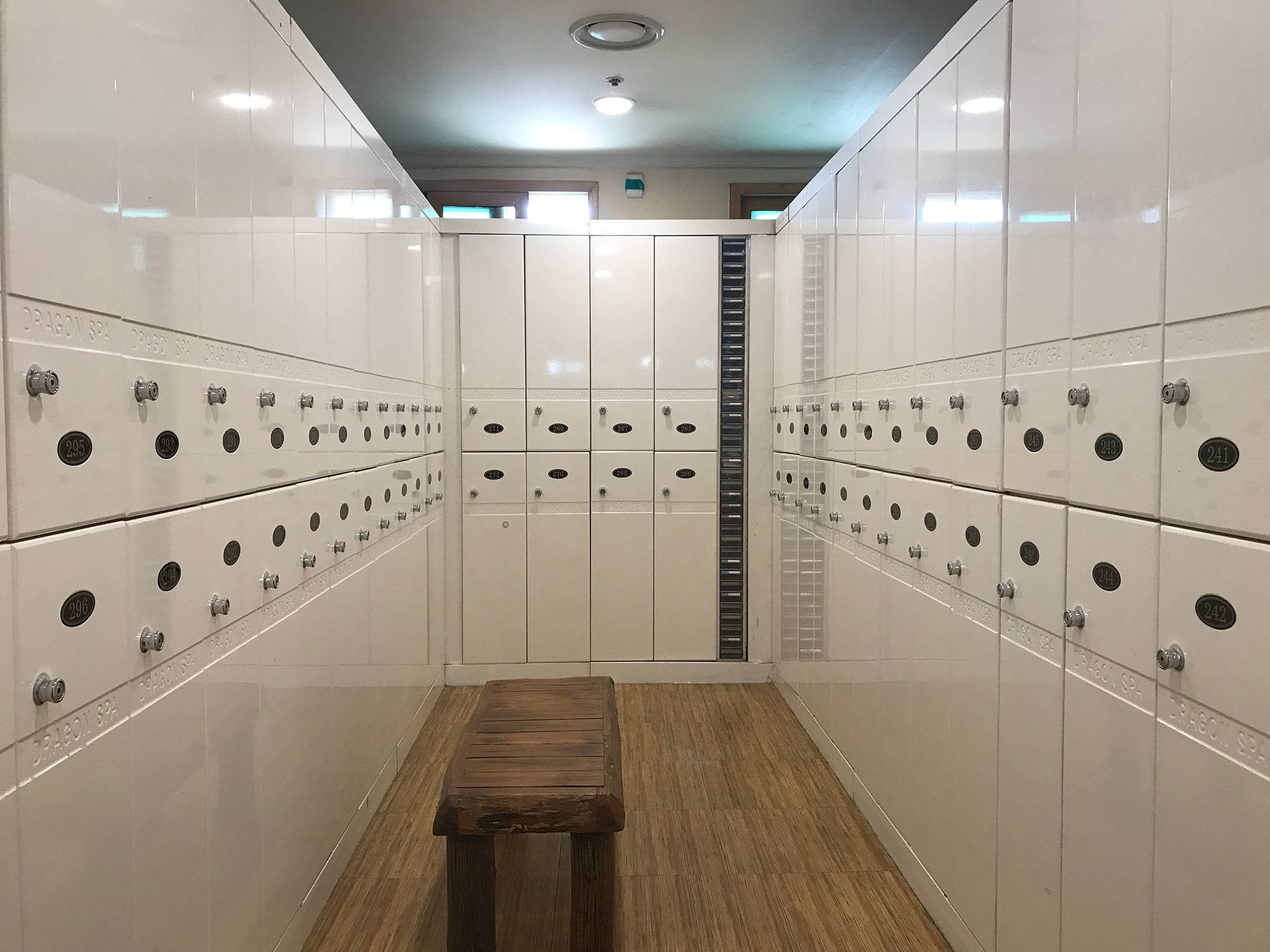 Locker room inside Dragon Hill Spa Seoul Republic of Korea