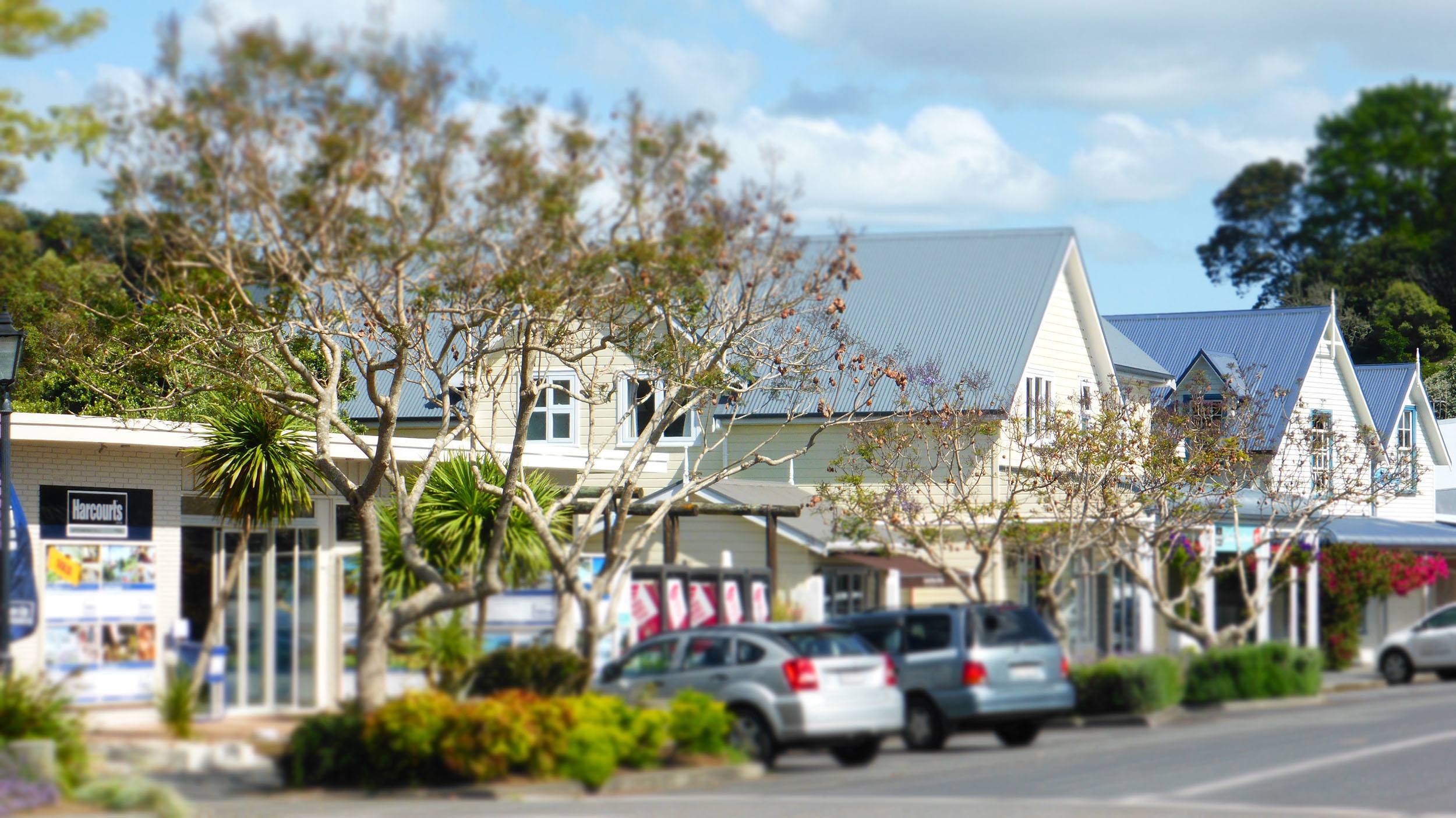 Main road through Russell North Island New Zealand