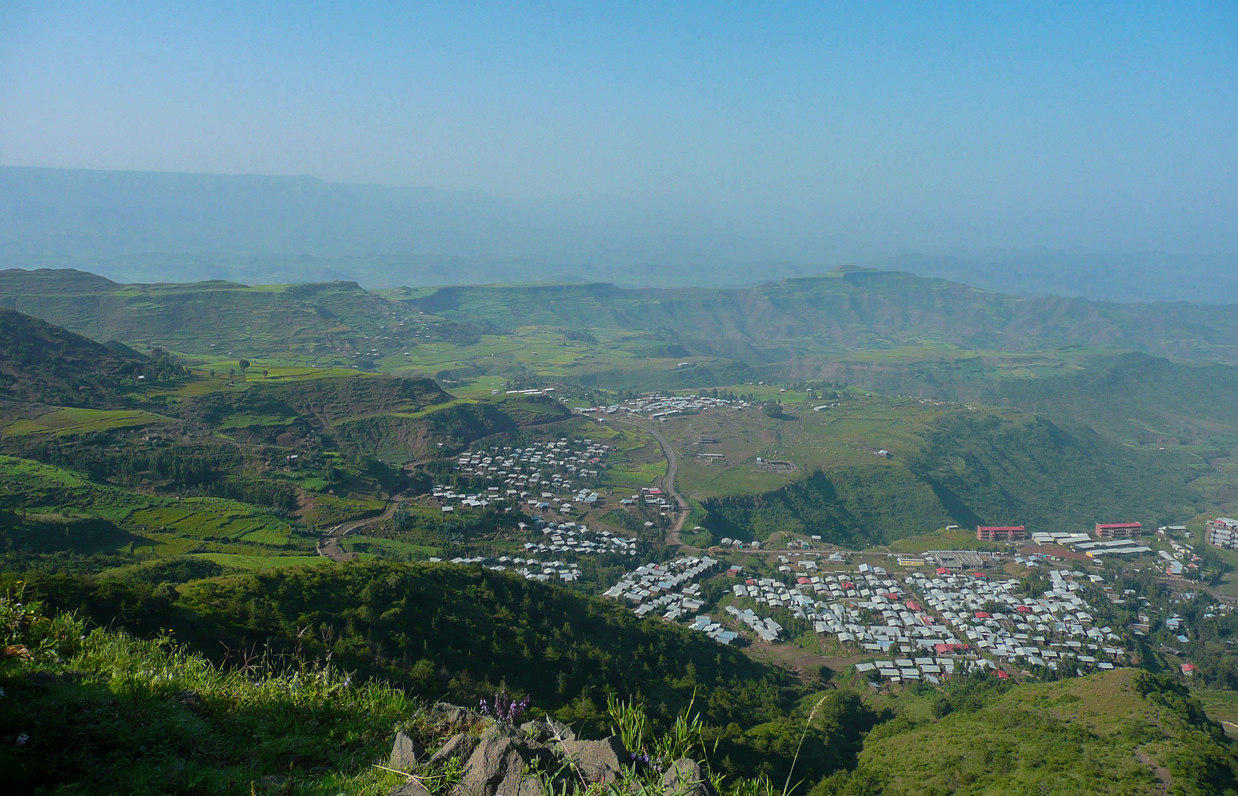 Mountains and valleys near Lalibela Ethiopia