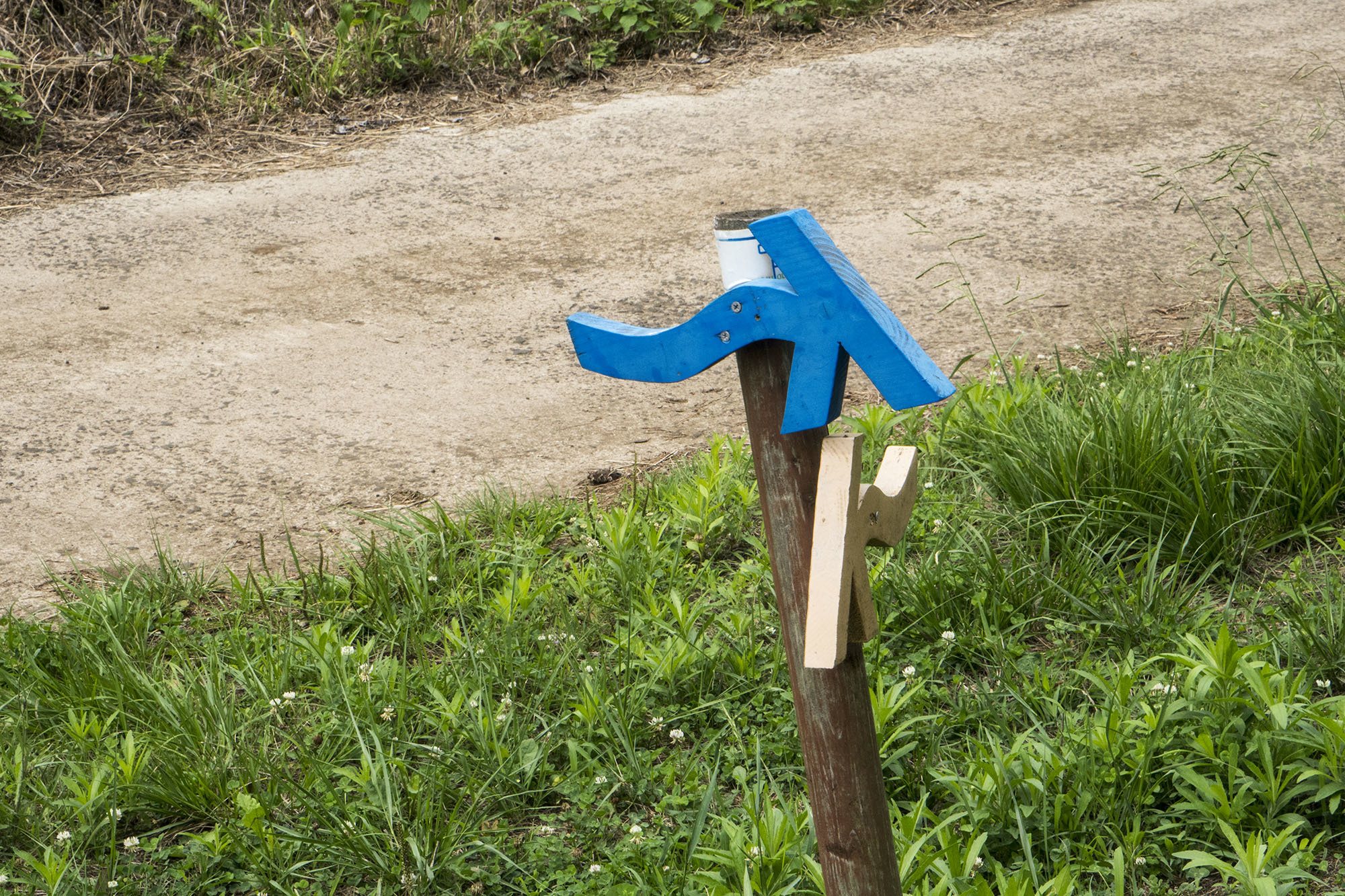 Olle Trail blue arrow Jeju Island Republic of Korea