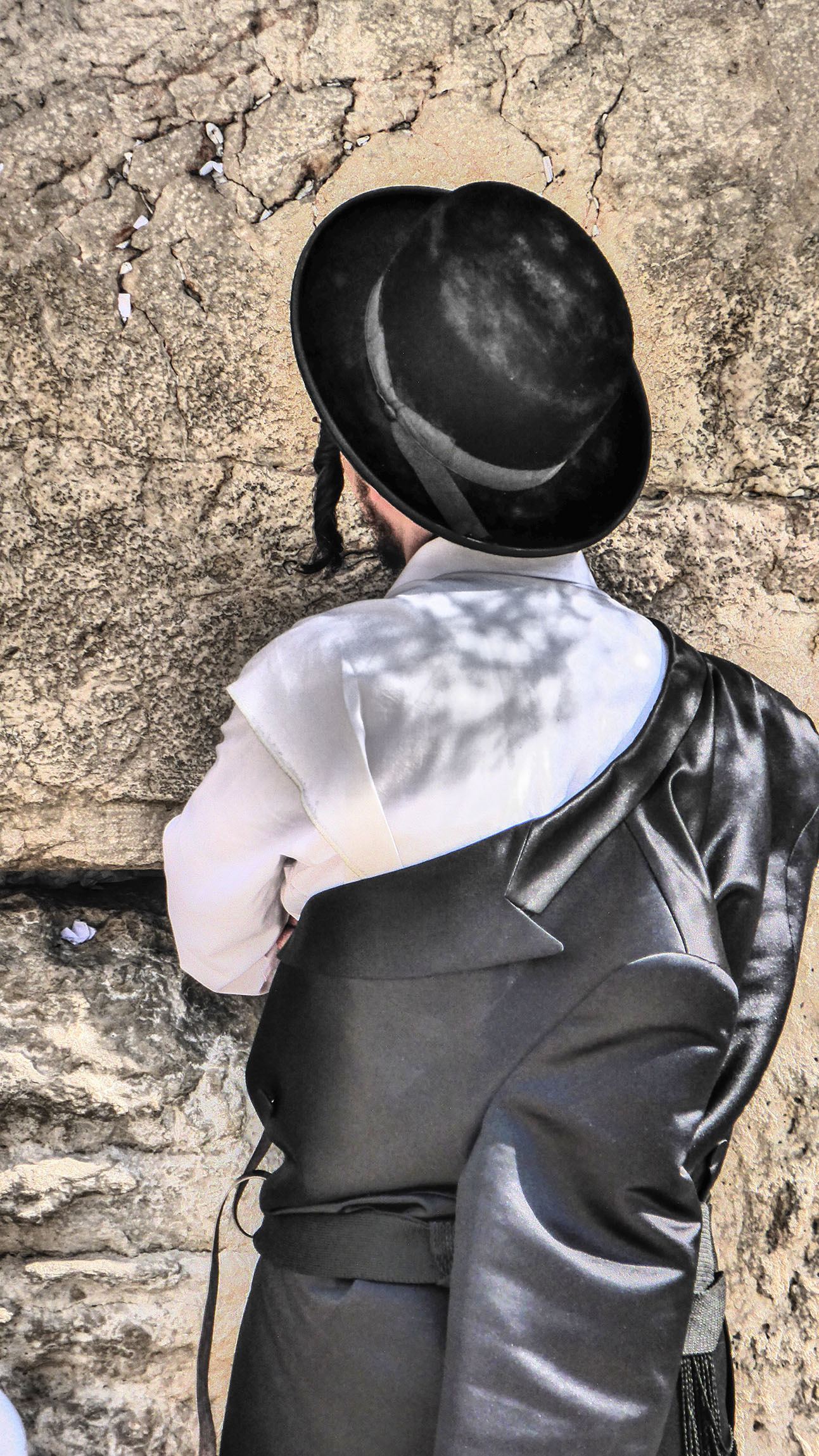 Orthodox Jew at the Wailing Wall in Jerusalem Israel