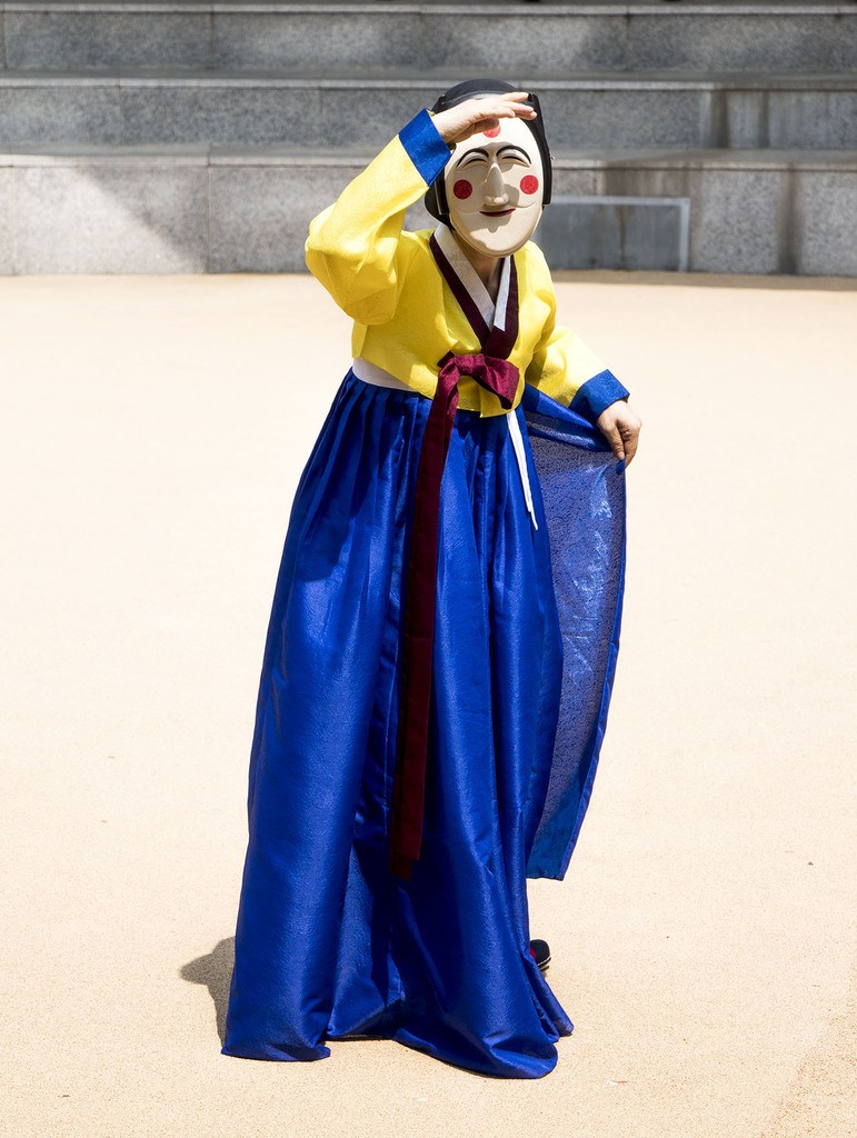 Performance at theatre Hahoe Folk Village Republic of Korea