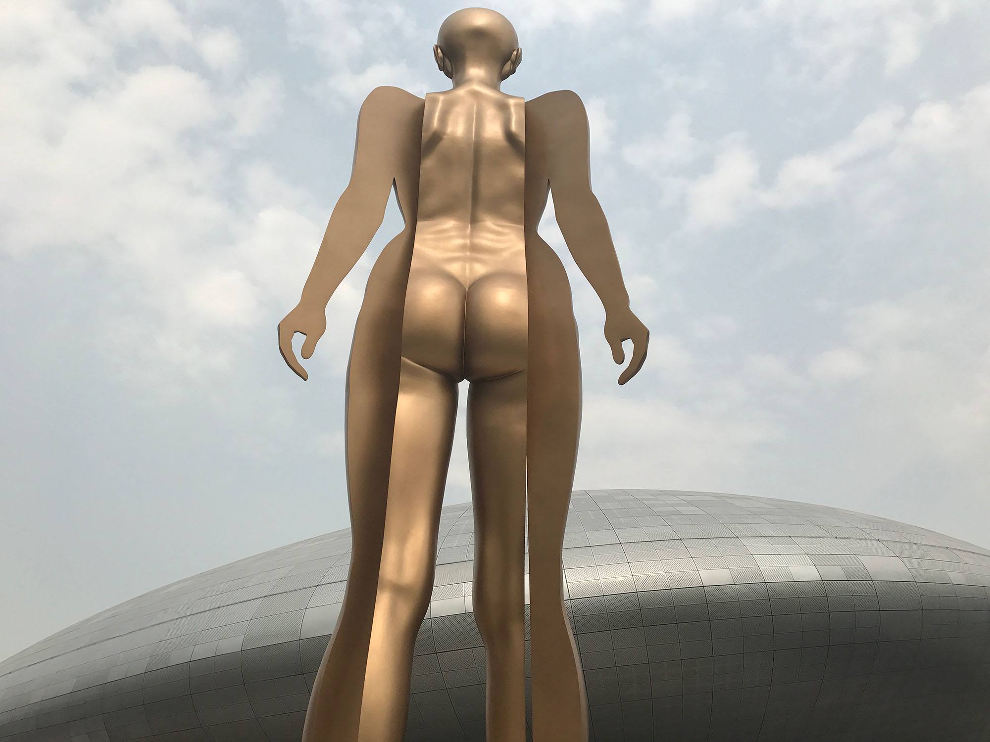Statue in front of Dongdaemun Design Plaza Seoul Republic of Korea
