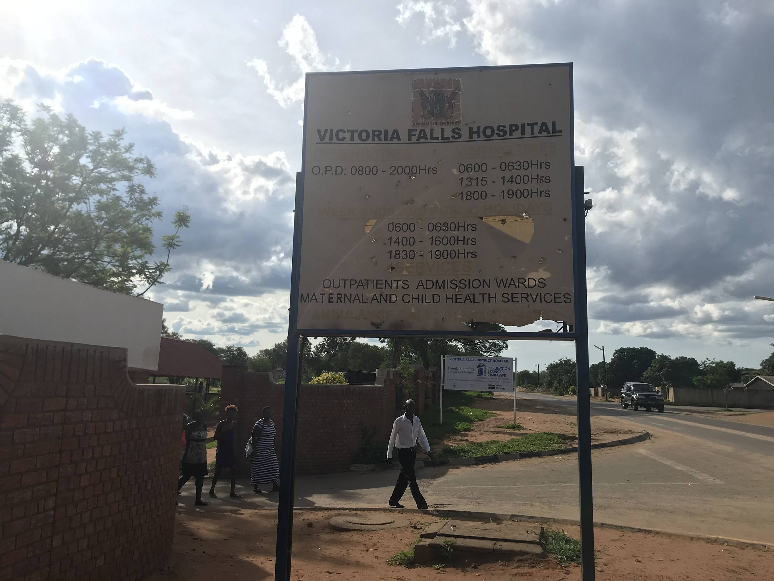 Victoria Falls Hospital driveway Zimbabwe