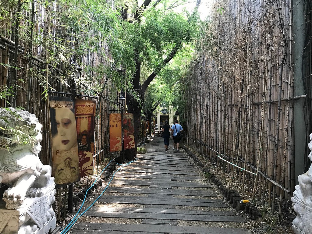 Walkway leading to entrance of Dragon Hill Spa Seoul Republic of Korea